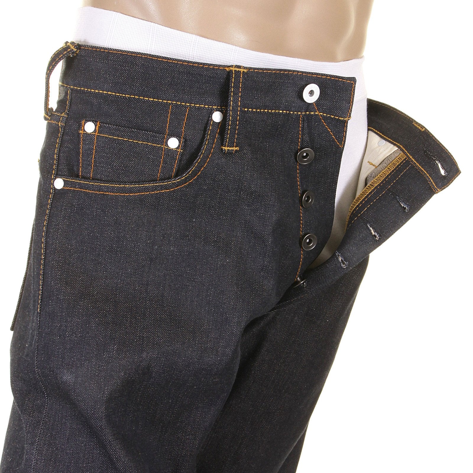 RMC JEANS VINTAGE 1002 FIT SUPER EXCLUSIVE DARK INDIGO RAW UNWASHED DRY DENIM JEANS FOR MEN REDM2275