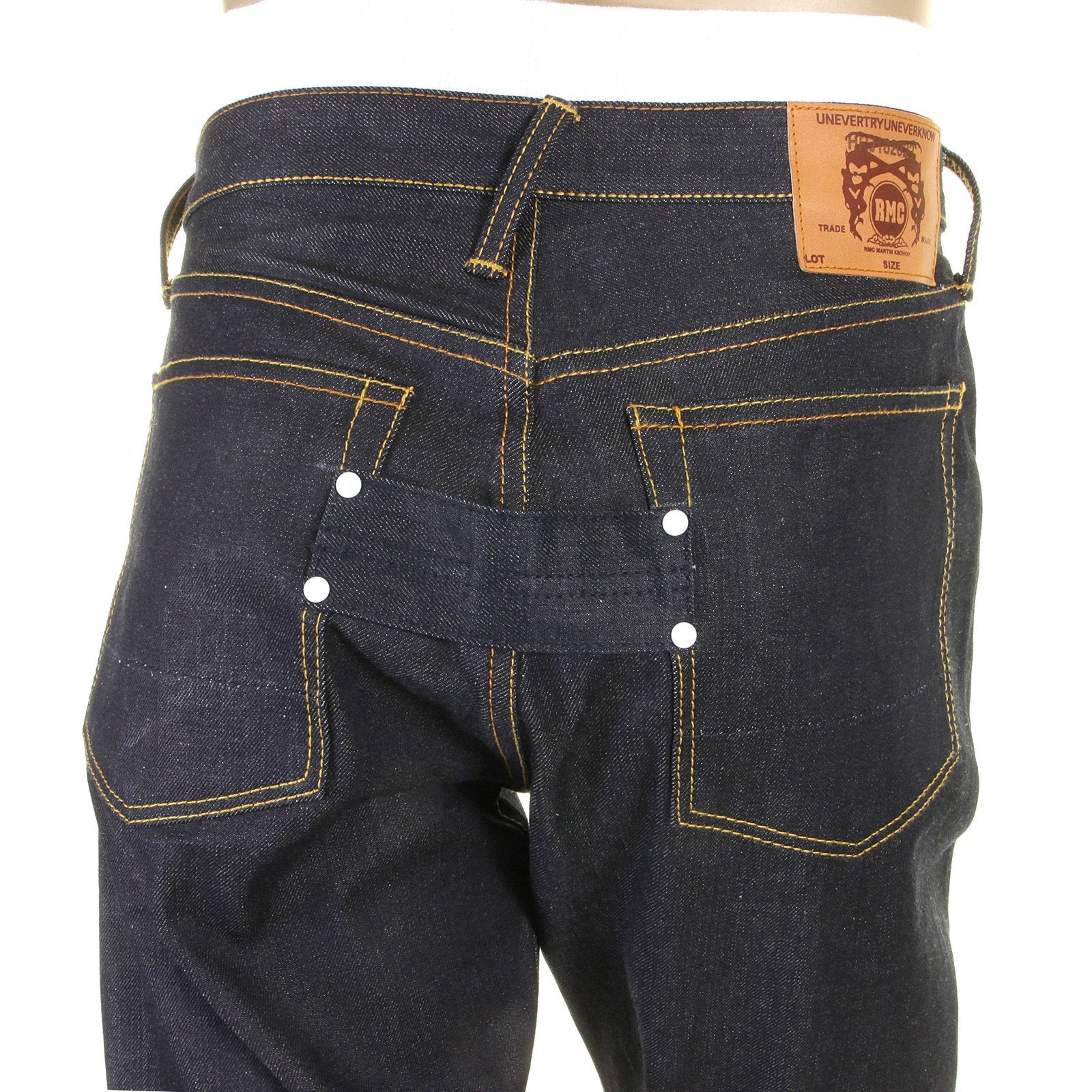 RMC JEANS VINTAGE 1002 FIT SUPER EXCLUSIVE DARK INDIGO RAW UNWASHED DRY DENIM JEANS FOR MEN REDM2275