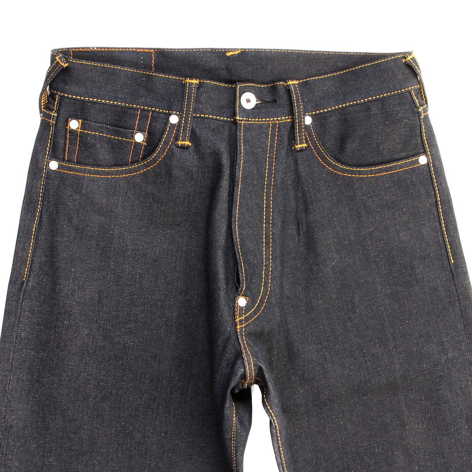 RMC MARTIN KSOHOH RAW UNWASHED VINTAGE FINISHED DRY DENIM JEANS IN DARK INDIGO REDM2285