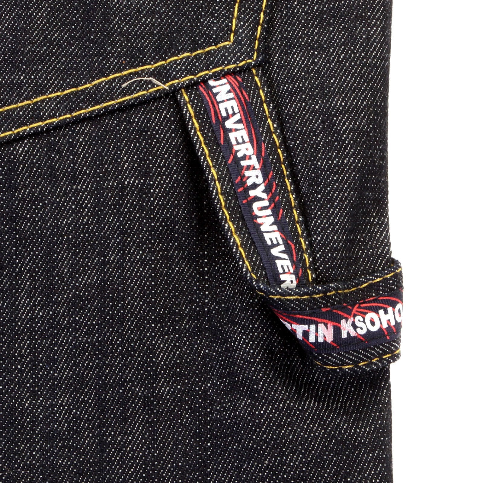 RMC JEANS 100% COTTON LOGOA MENS CARGO DENIM SHORTS WITH SUPER EXCLUSIVE RED PAINTED LOGO REDM3732