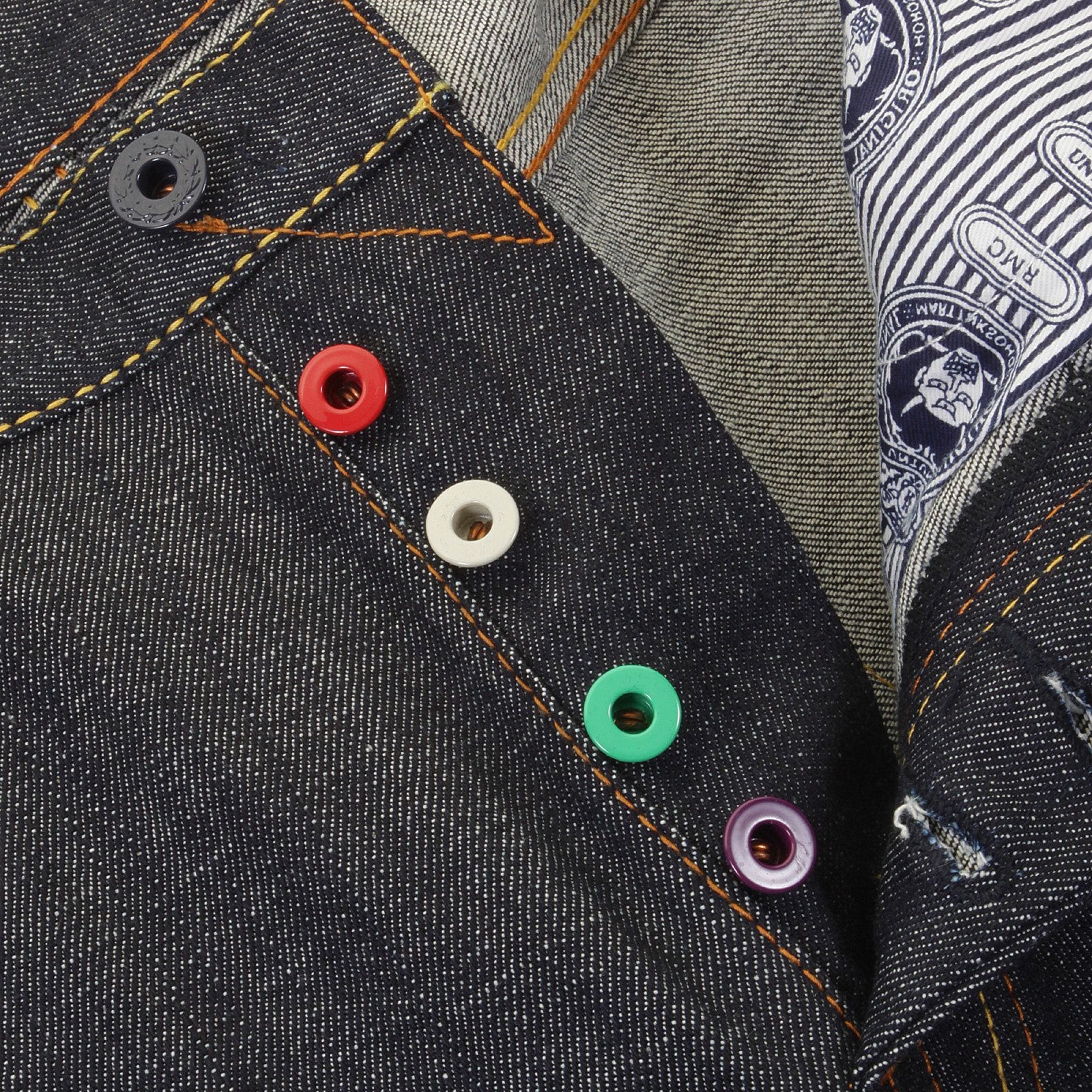 RMC JEANS LOGOA MENS CARGO DENIM SHORTS WITH SUPER EXCLUSIVE BLUE PAINTED LOGO REDM3733