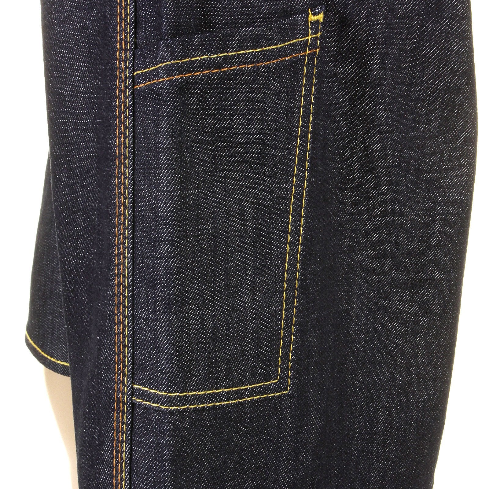 RMC JEANS LOGOA MENS CARGO DENIM SHORTS WITH SUPER EXCLUSIVE BLUE PAINTED LOGO REDM3733