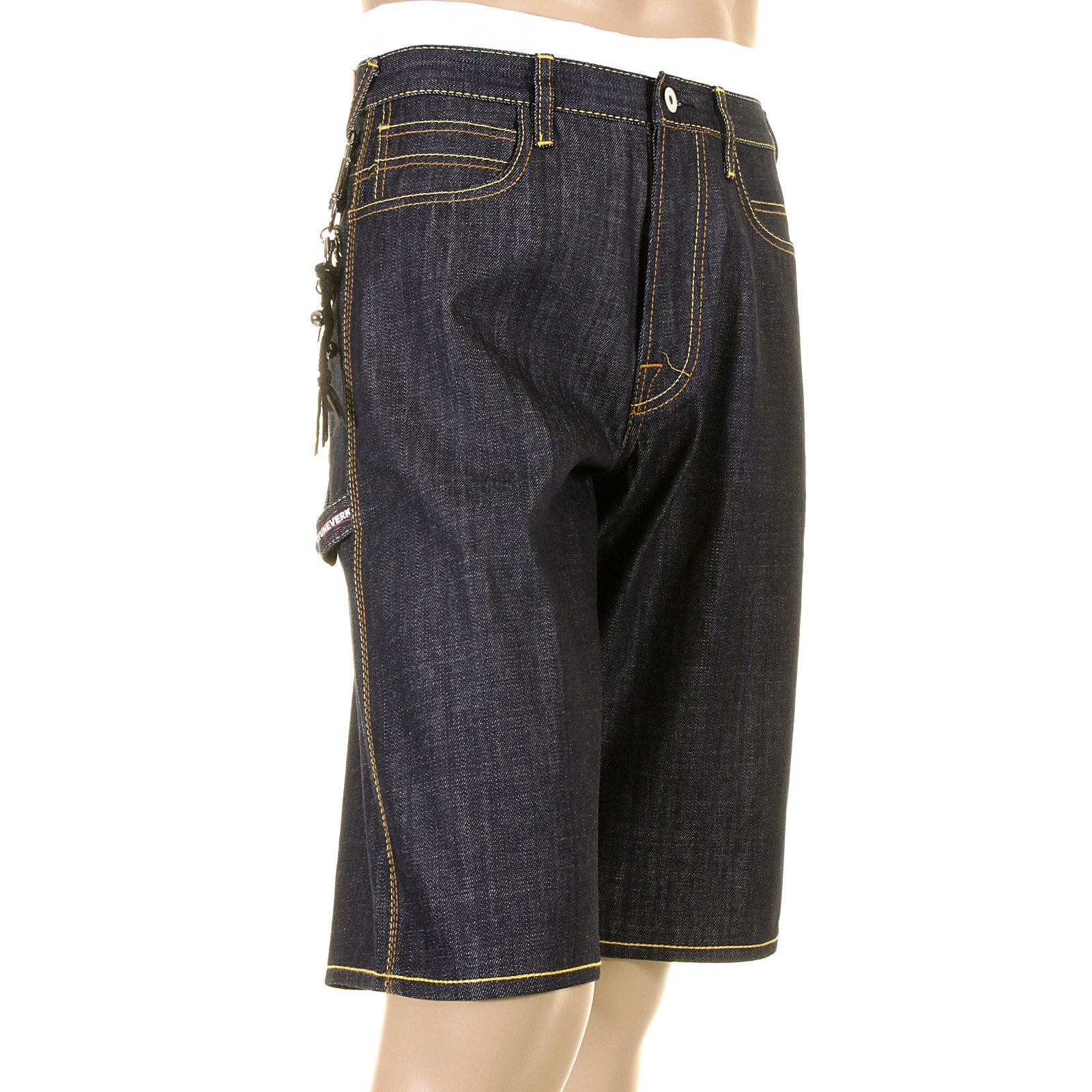 RMC JEANS 100% COTTON MENS CARGO DENIM SHORTS WITH SUPER EXCLUSIVE OFF WHITE PAINTED LOGO REDM3734