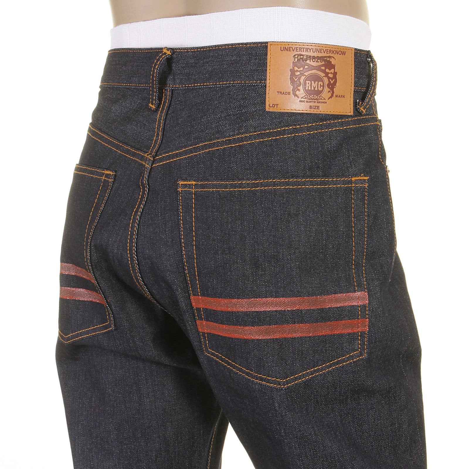 RMC MARTIN KSOHOH SLIM CUT JEAN RED HAND PAINTED RMC 1001 MODEL JEANS REDM5646