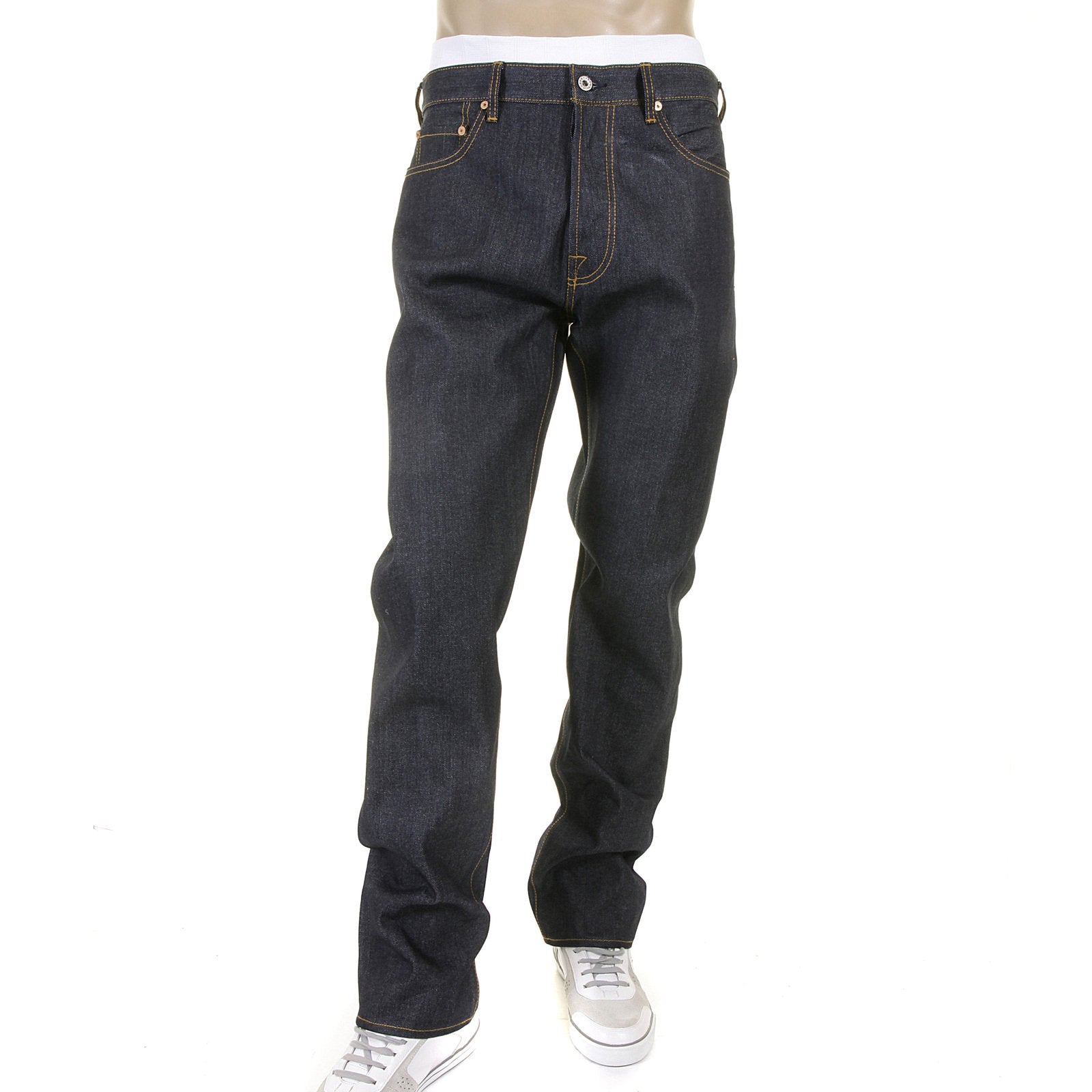 RMC MARTIN KSOHOH SLIM CUT 1001 MODEL SKY HAND PAINTED MENS SUPER EXCLUSIVE DARK INDIGO RAW DENIM JEANS REDM5656