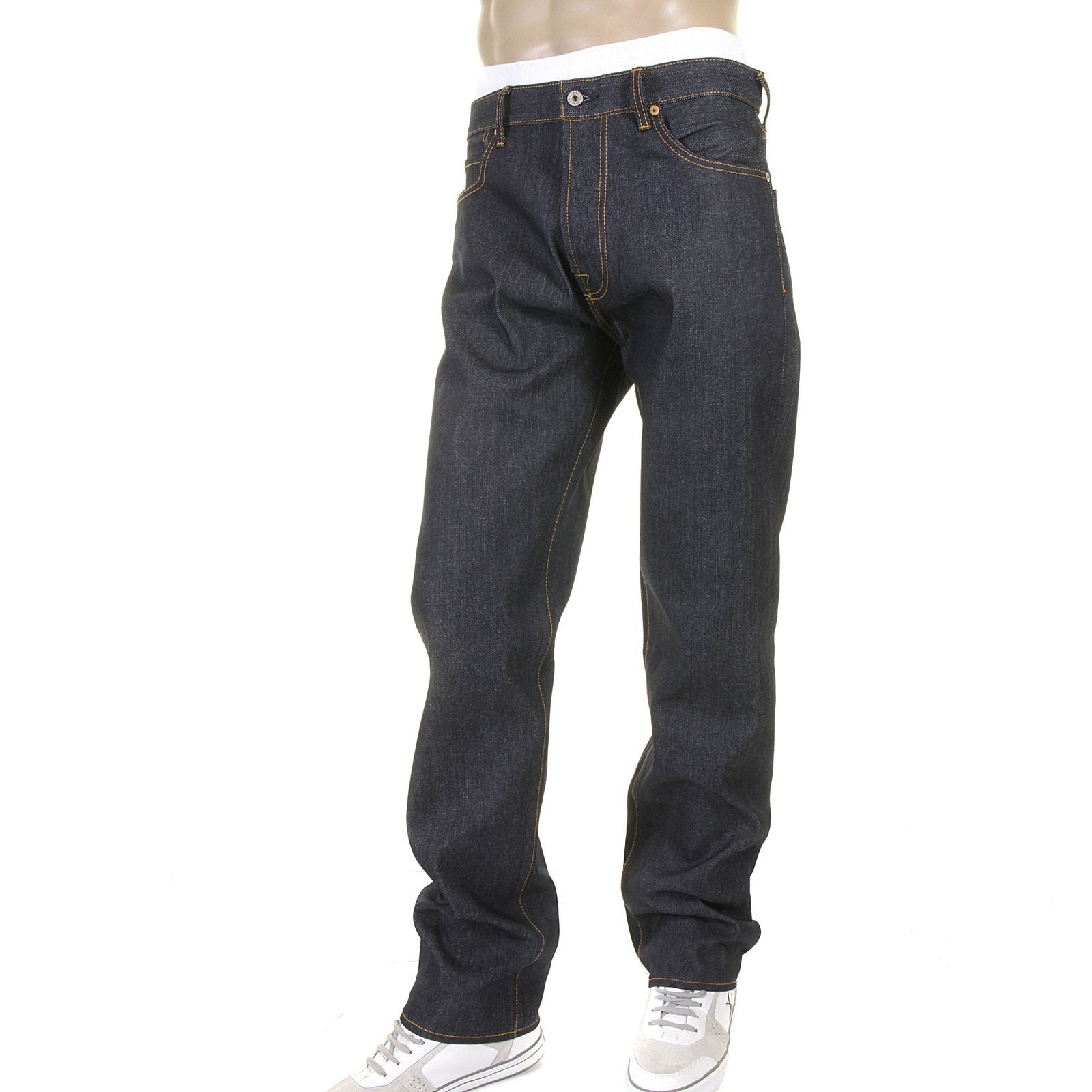 RMC MARTIN KSOHOH SLIM CUT 1001 MODEL SKY HAND PAINTED MENS SUPER EXCLUSIVE DARK INDIGO RAW DENIM JEANS REDM5656