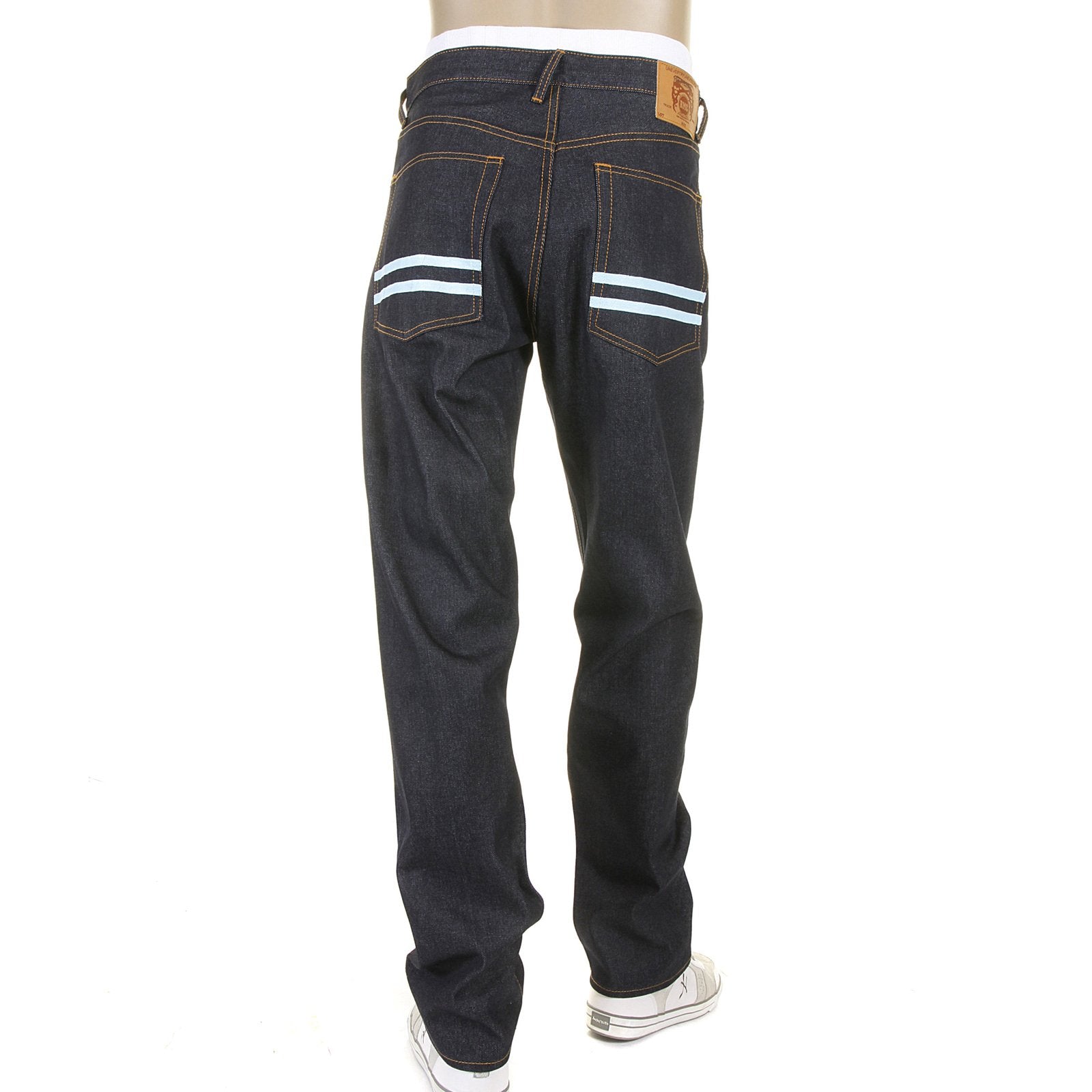 RMC MARTIN KSOHOH SLIM CUT 1001 MODEL SKY HAND PAINTED MENS SUPER EXCLUSIVE DARK INDIGO RAW DENIM JEANS REDM5656