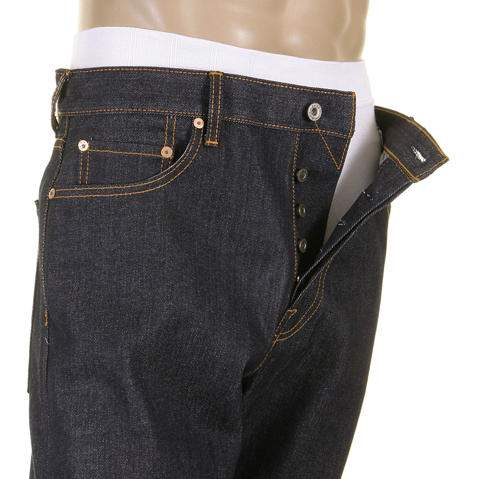 RMC MARTIN KSOHOH SLIM CUT 1001 MODEL SKY HAND PAINTED MENS SUPER EXCLUSIVE DARK INDIGO RAW DENIM JEANS REDM5656