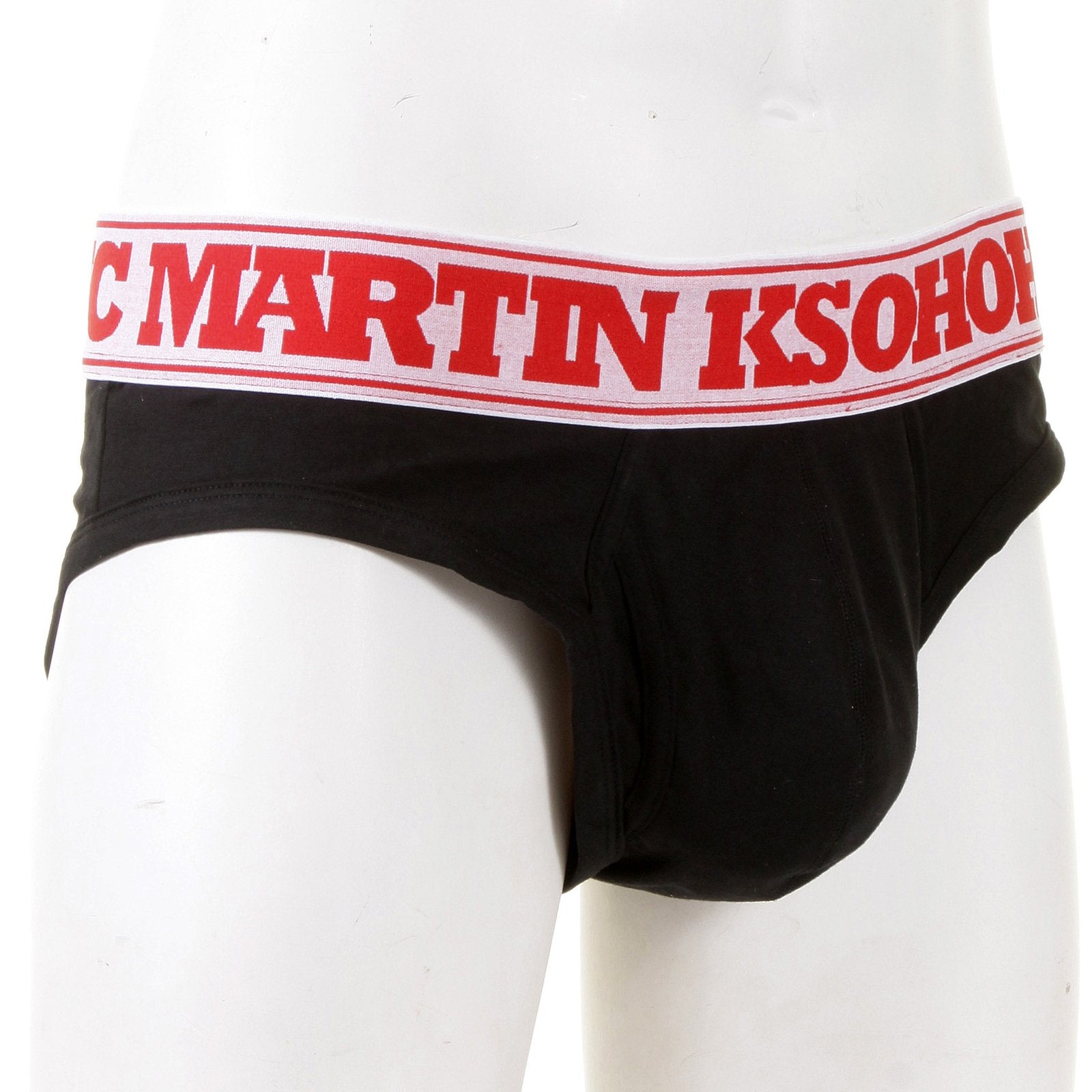 RMC JEANS BLACK COTTON RQU12006 STRETCH BRIEFS FOR MEN WITH WHITE WAISTBAND RMCB003