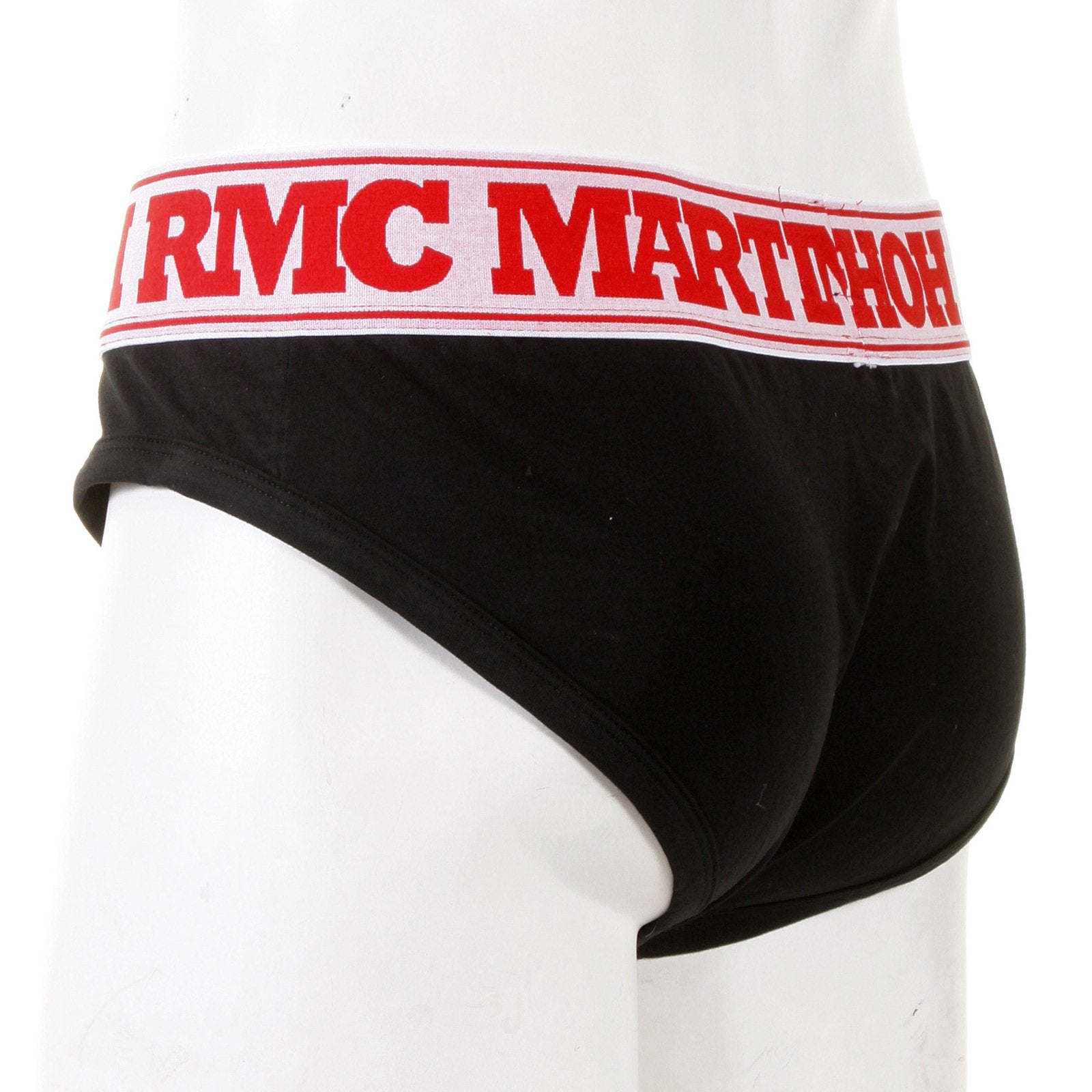RMC JEANS BLACK COTTON RQU12006 STRETCH BRIEFS FOR MEN WITH WHITE WAISTBAND RMCB003
