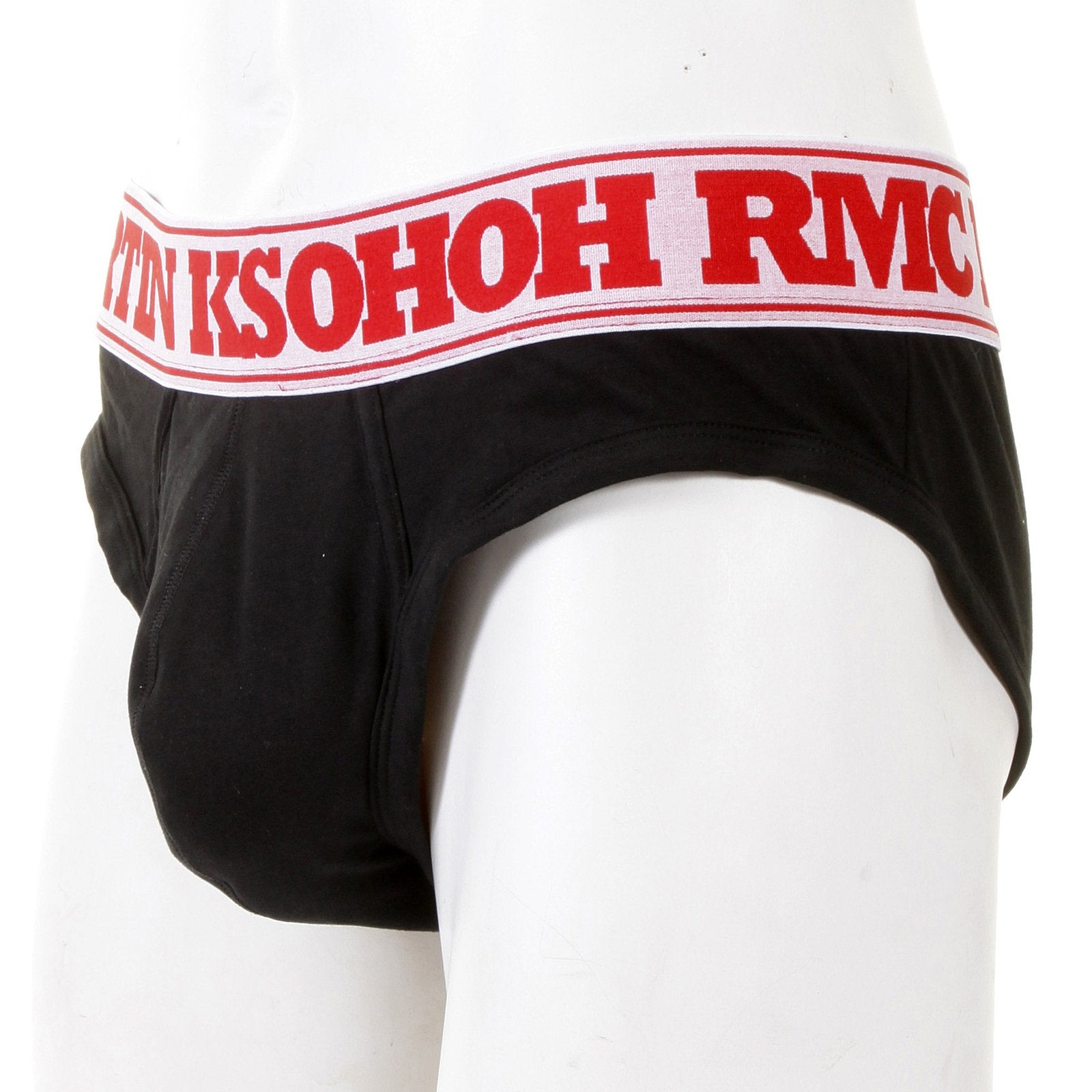 RMC JEANS BLACK COTTON RQU12006 STRETCH BRIEFS FOR MEN WITH WHITE WAISTBAND RMCB003