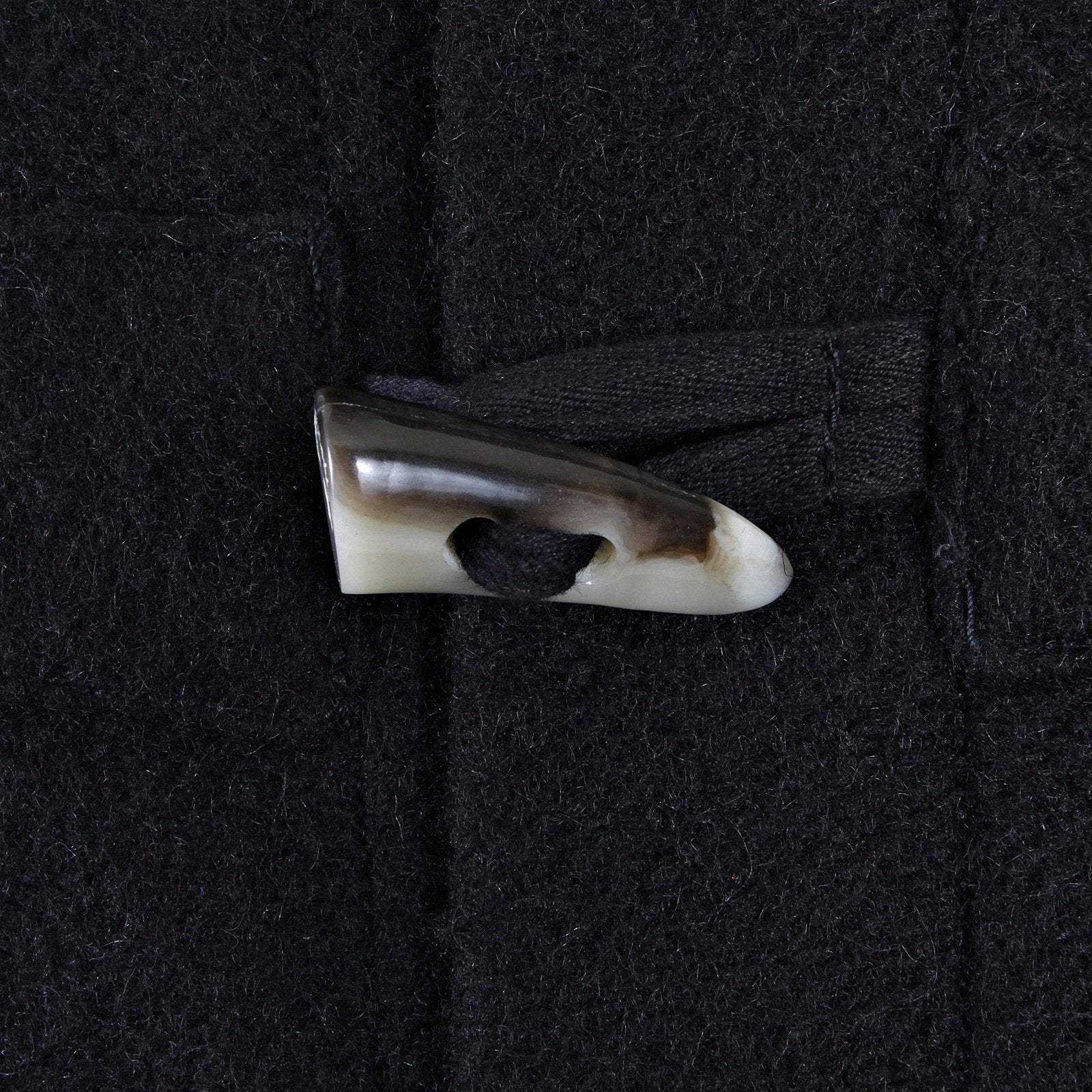 RMC JEANS MENS REGULAR FIT FISHERMANS DUFFLE COAT IN BLACK WOOL RMC2336