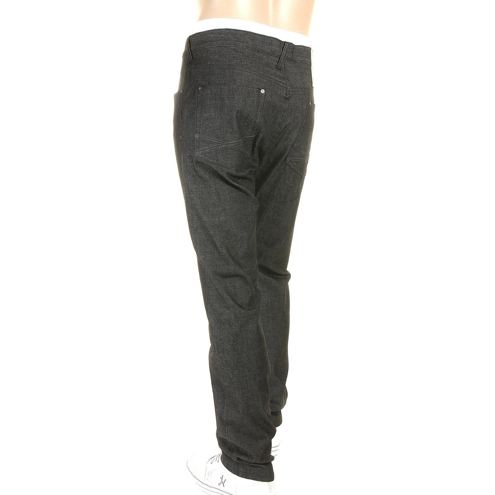 YOROPIKO MENS SUPER EXCLUSIVE BLACK STRETCH SLIM FIT DENIM JEANS BY MARTIN YAT MING YORO0468