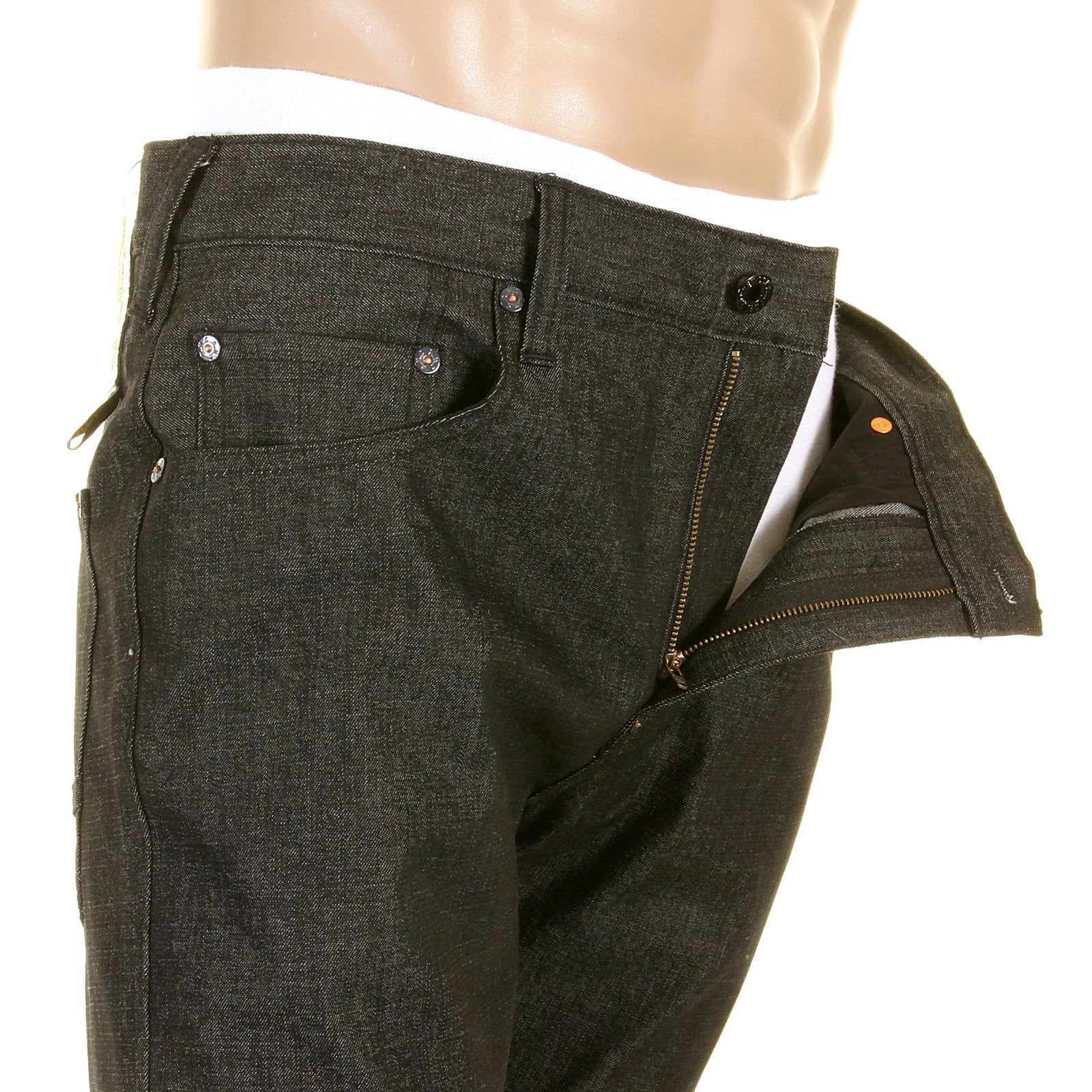 YOROPIKO MENS SUPER EXCLUSIVE BLACK STRETCH SLIM FIT DENIM JEANS BY MARTIN YAT MING YORO0468