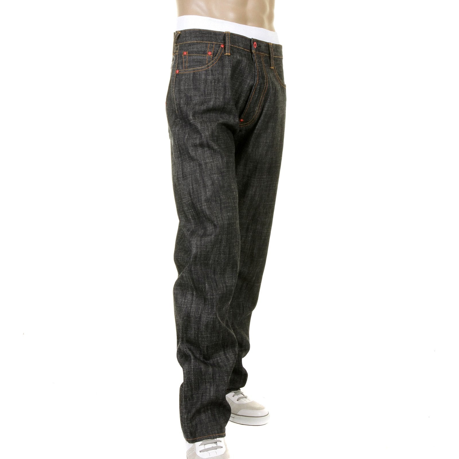RMC SUPER EXCLUSIVE MKWS 9TH ANNIVERSARY MIZUHIKI RQP11104 BLACK UNWASHED SELVEDGE RAW DENIM JEANS REDM1205
