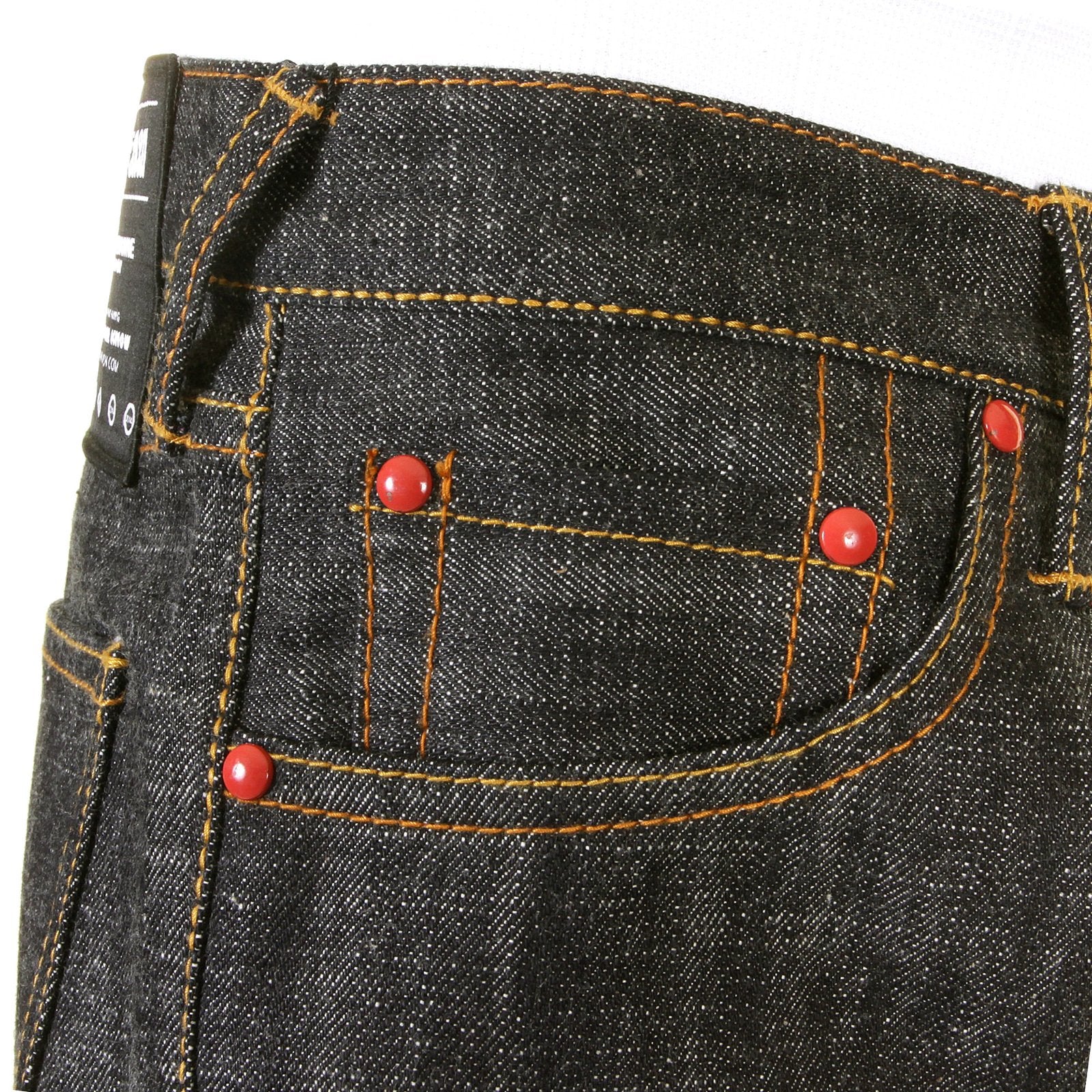 RMC SUPER EXCLUSIVE MKWS 9TH ANNIVERSARY MIZUHIKI RQP11104 BLACK UNWASHED SELVEDGE RAW DENIM JEANS REDM1205