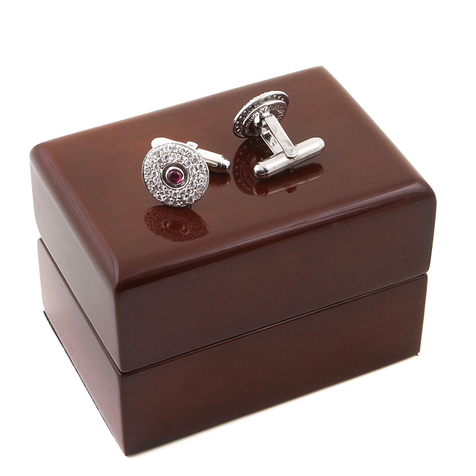 RMC MARTIN KSOHOH DIAMOND AND RUBY CUSTOM MADE CUFF LINKS PRESENTED IN GIFT BOX RMC2402