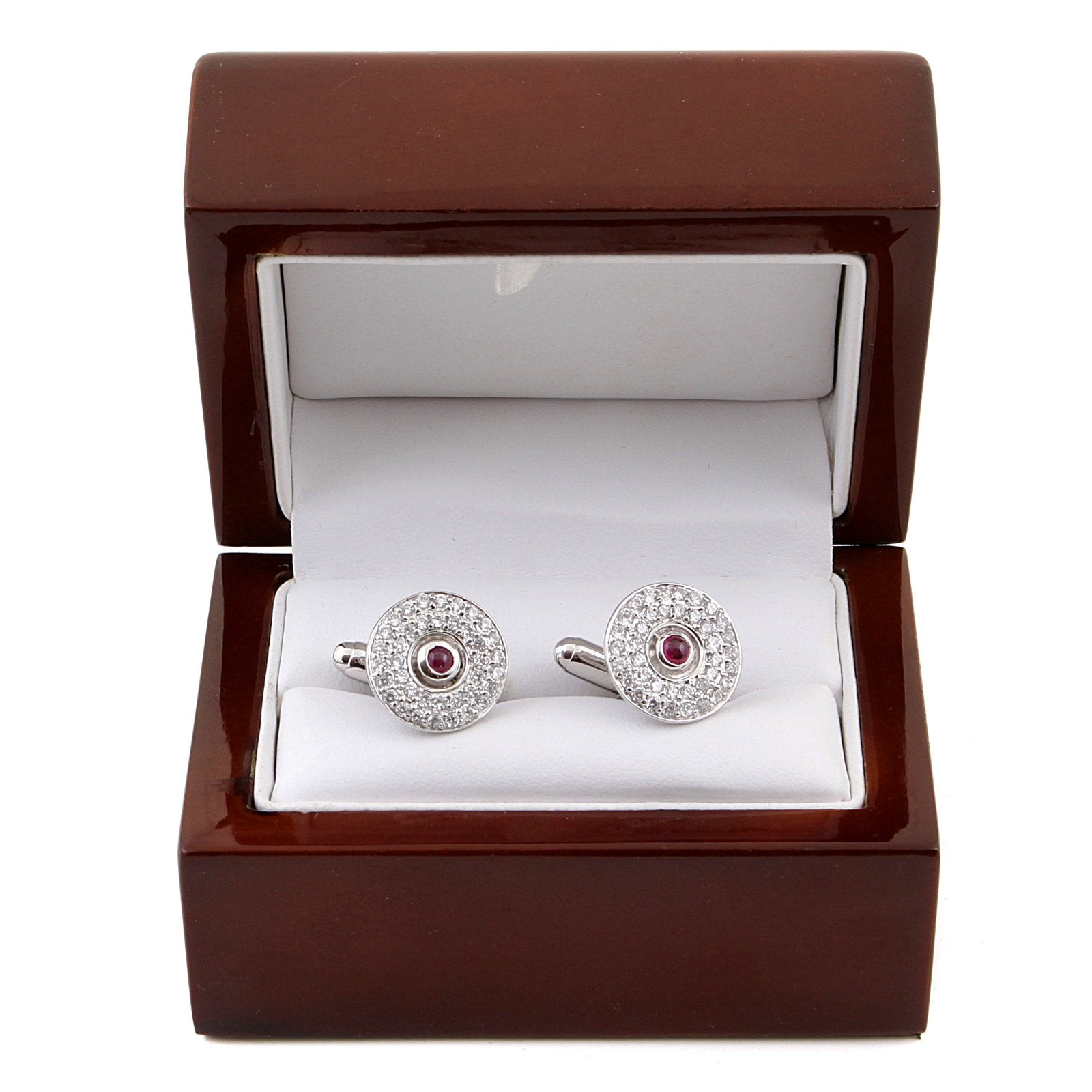 RMC MARTIN KSOHOH DIAMOND AND RUBY CUSTOM MADE CUFF LINKS PRESENTED IN GIFT BOX RMC2402