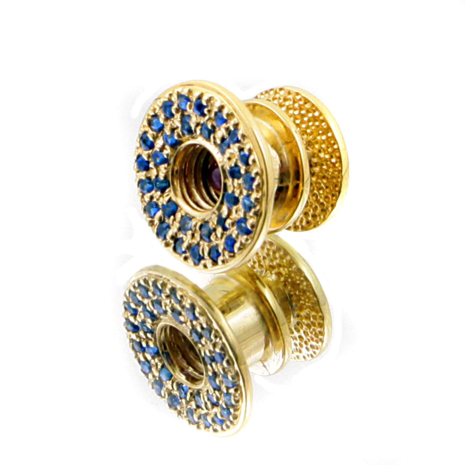 RMC JEANS BLUE SAPPHIRE CUSTOM MADE PRECIOUS STONE GIFT BOX BUTTON SET RMC2369