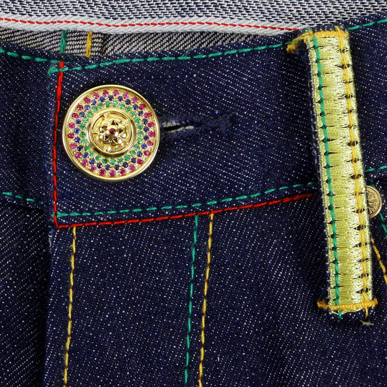 RMC JEANS BLUE SAPPHIRE CUSTOM MADE PRECIOUS STONE GIFT BOX BUTTON SET RMC2369