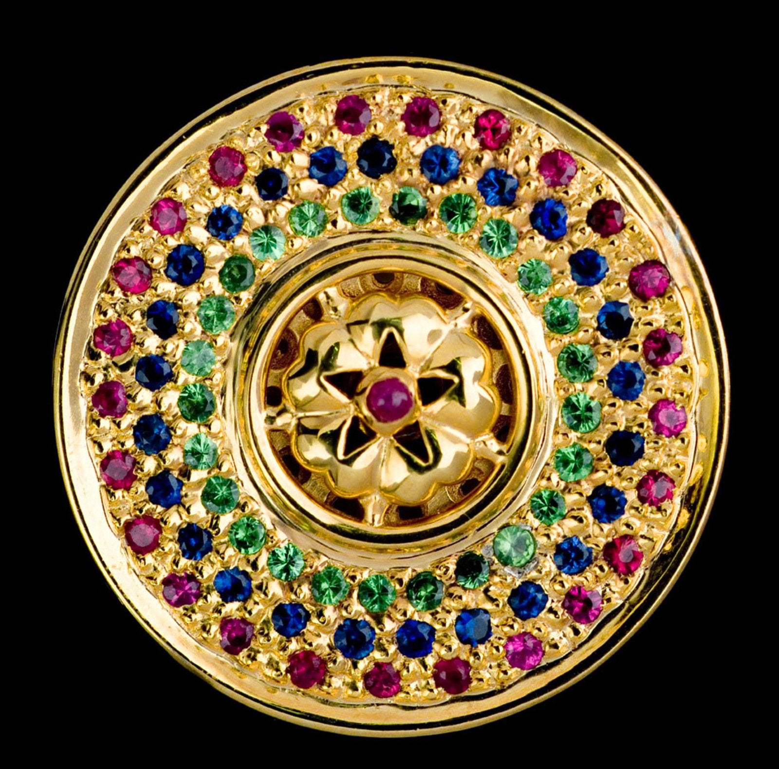 RMC MARTIN KSHOHOH CUSTOM MADE BUTTON SET RUBY BLUE SAPPHIRE GIFT BOX RMC2340