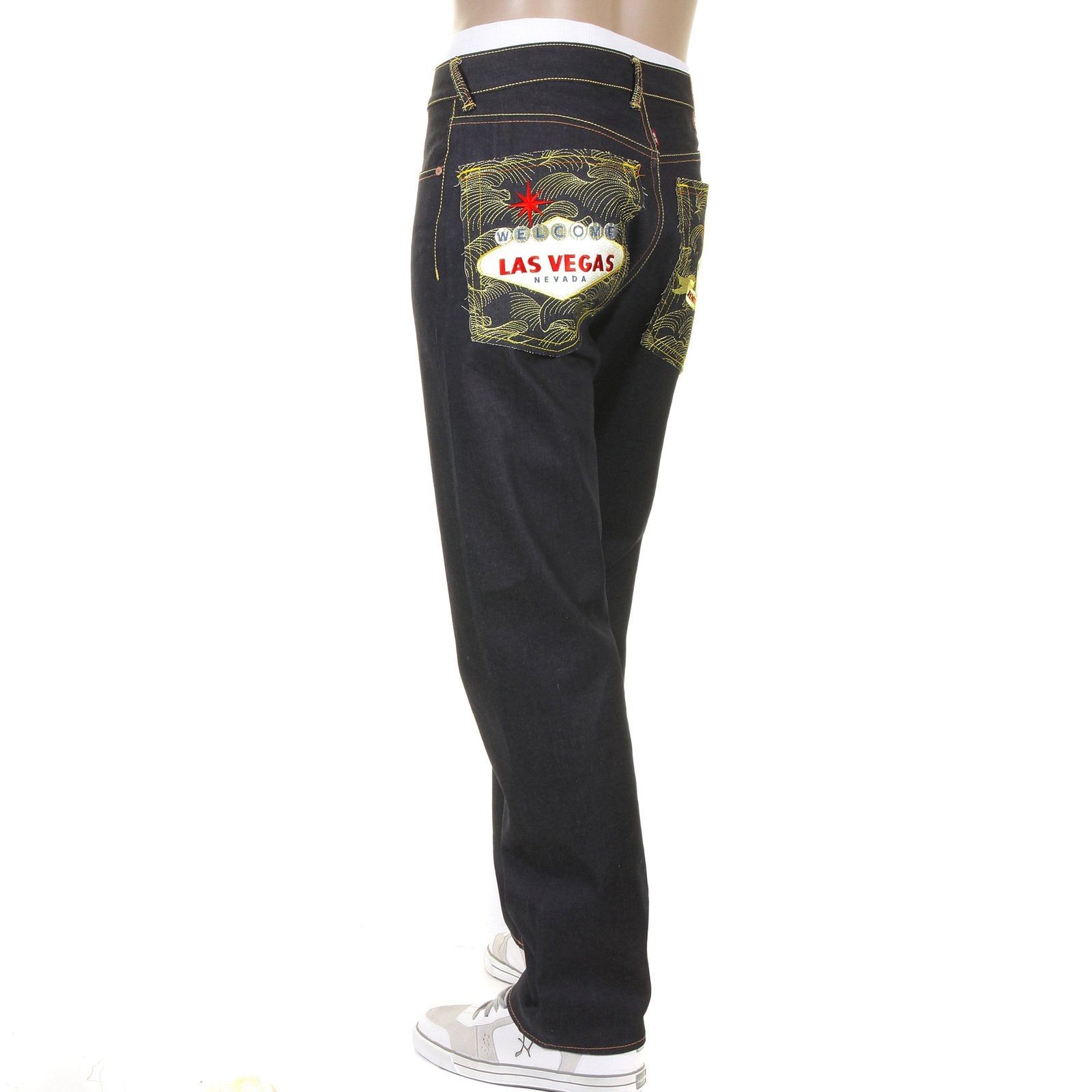 RMC JEANS LAS VEGAS 1001 MODEL SLIMMER CUT DARK INDIGO RMC WINNER UNWASHED RAW DENIM JEANS WITH SUPER EXCLUSIVE DESIGN RMC1218