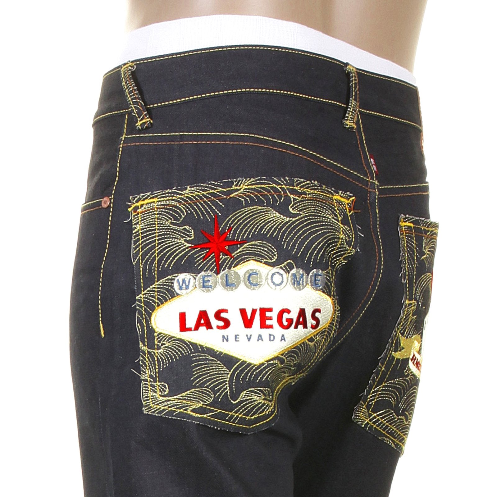 RMC JEANS LAS VEGAS 1001 MODEL SLIMMER CUT DARK INDIGO RMC WINNER UNWASHED RAW DENIM JEANS WITH SUPER EXCLUSIVE DESIGN RMC1218