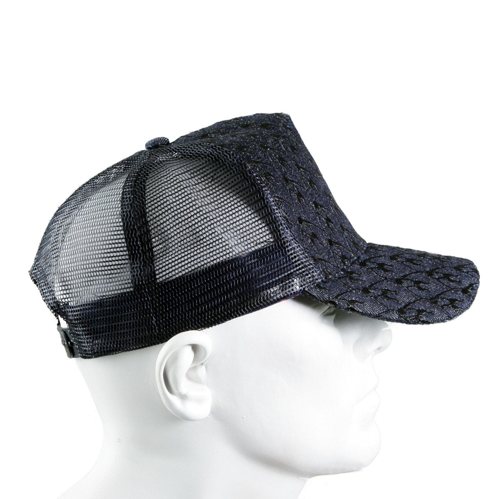 RMC JEANS BLACK EMBROIDERED LOGO CAP WITH BLACK MESH FOR MEN REDM9099