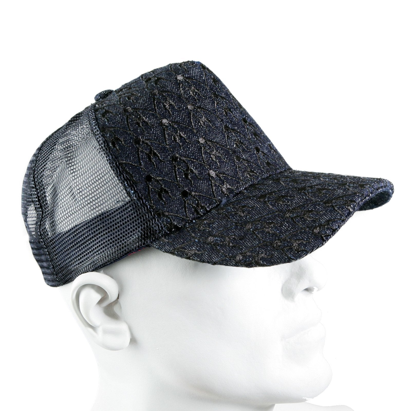 RMC JEANS BLACK EMBROIDERED LOGO CAP WITH BLACK MESH FOR MEN REDM9099