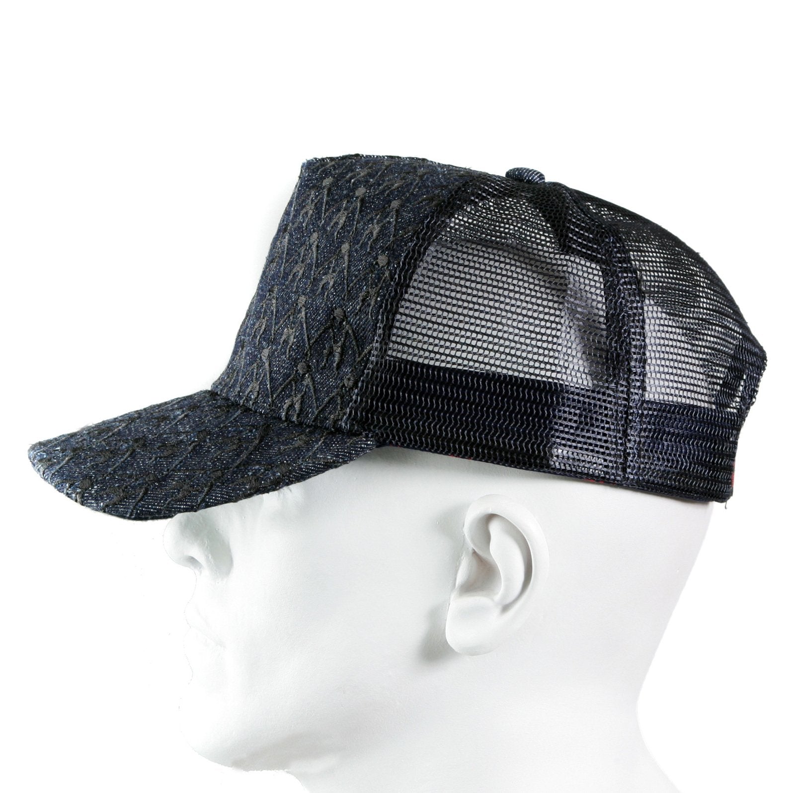 RMC JEANS BLACK EMBROIDERED LOGO CAP WITH BLACK MESH FOR MEN REDM9099