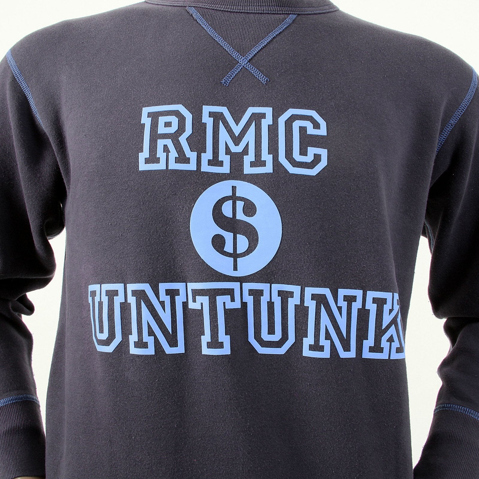 RMC MARTIN KSOHOH WASHED NAVY REGULAR FIT RWH141263 CREWNECK DOLLAR UNTUNK SWEATSHIRT FOR MEN REDM1034
