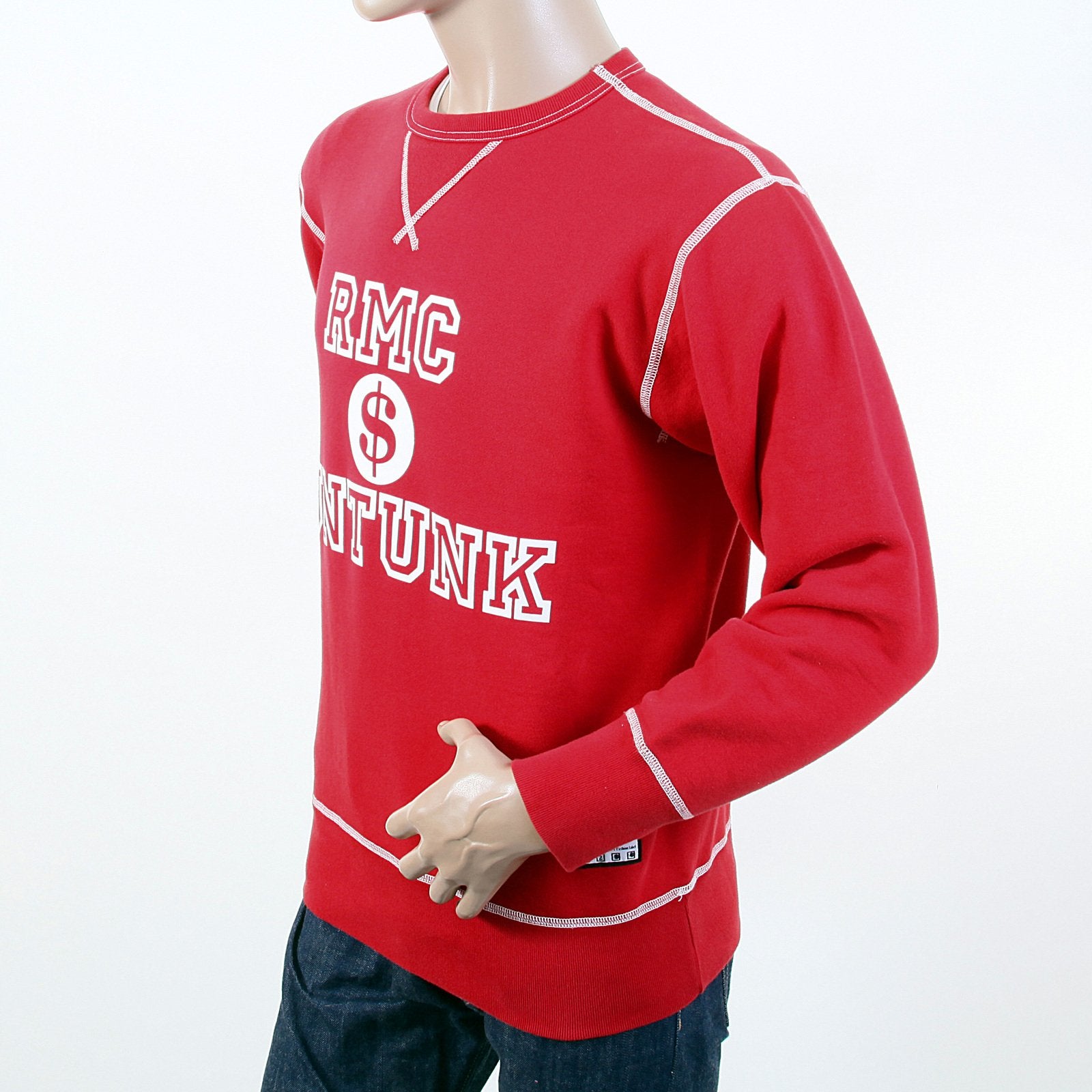 RMC MARTIN KSOHOH WASHED RED REGULAR FIT RWH141263 CREWNECK DOLLAR UNTUNK SWEATSHIRT FOR MEN REDM1033