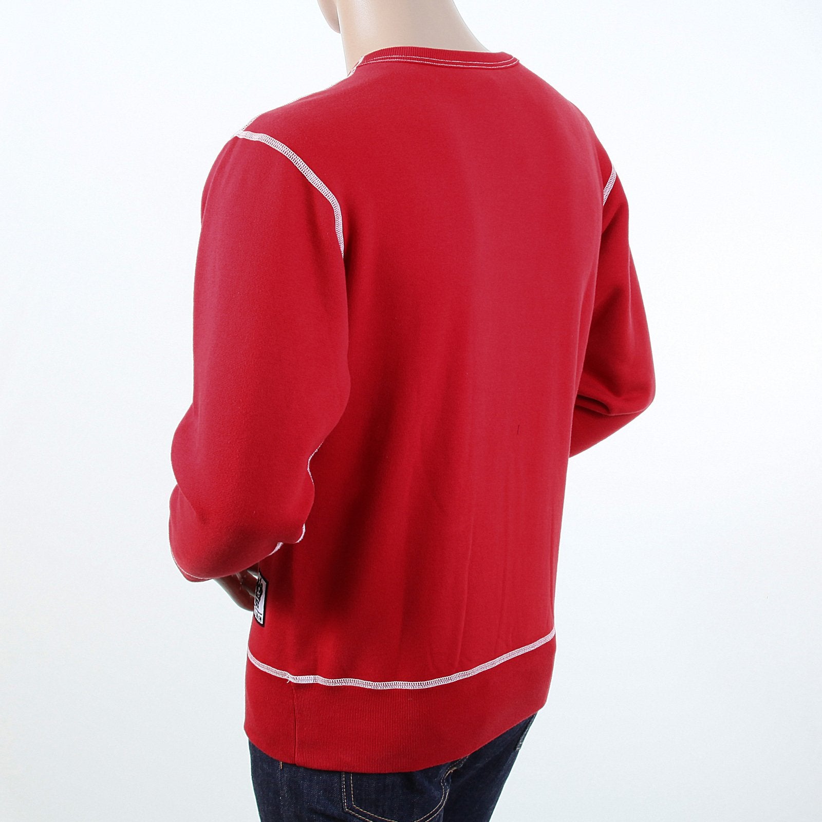 RMC MARTIN KSOHOH WASHED RED REGULAR FIT RWH141263 CREWNECK DOLLAR UNTUNK SWEATSHIRT FOR MEN REDM1033