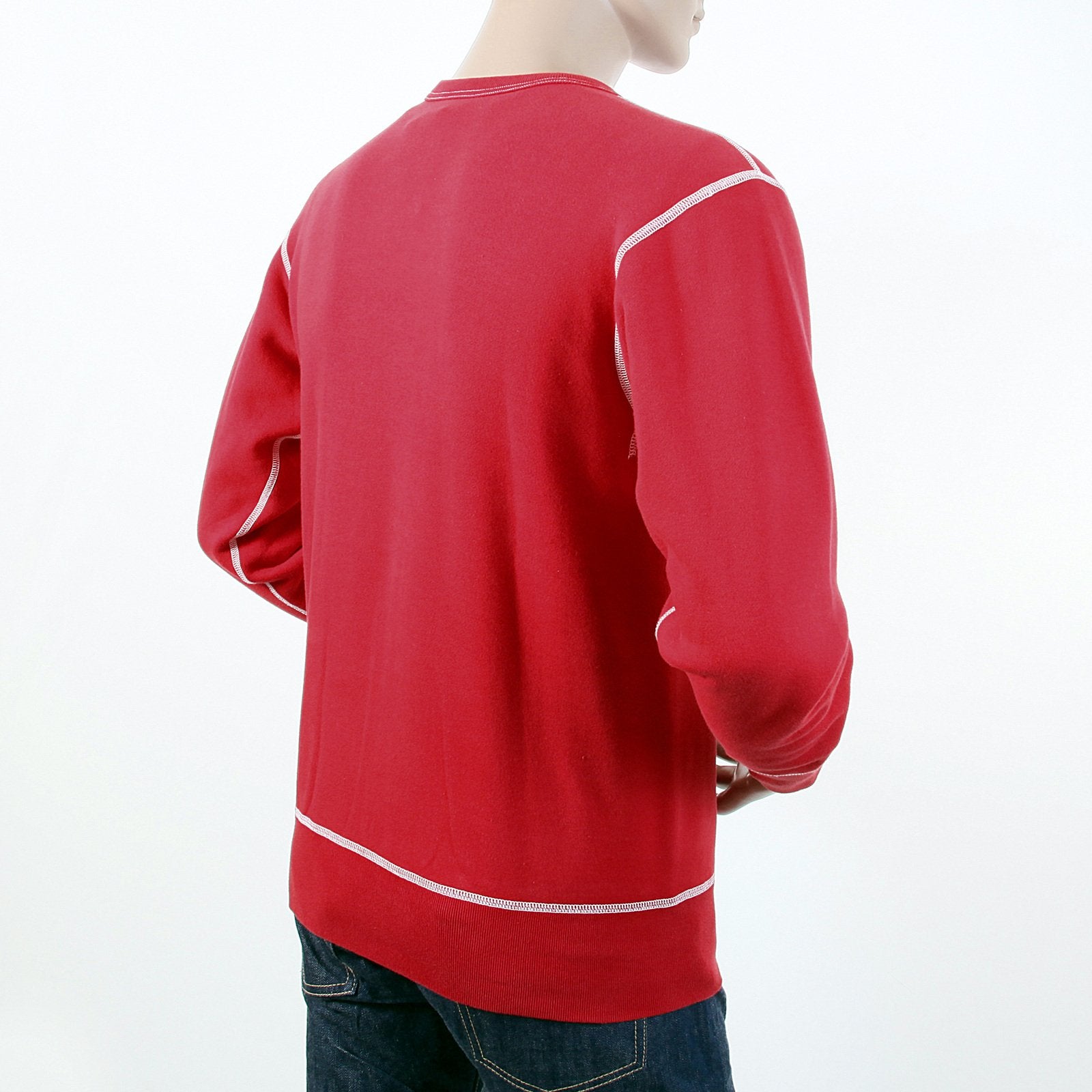RMC MARTIN KSOHOH WASHED RED REGULAR FIT RWH141263 CREWNECK DOLLAR UNTUNK SWEATSHIRT FOR MEN REDM1033