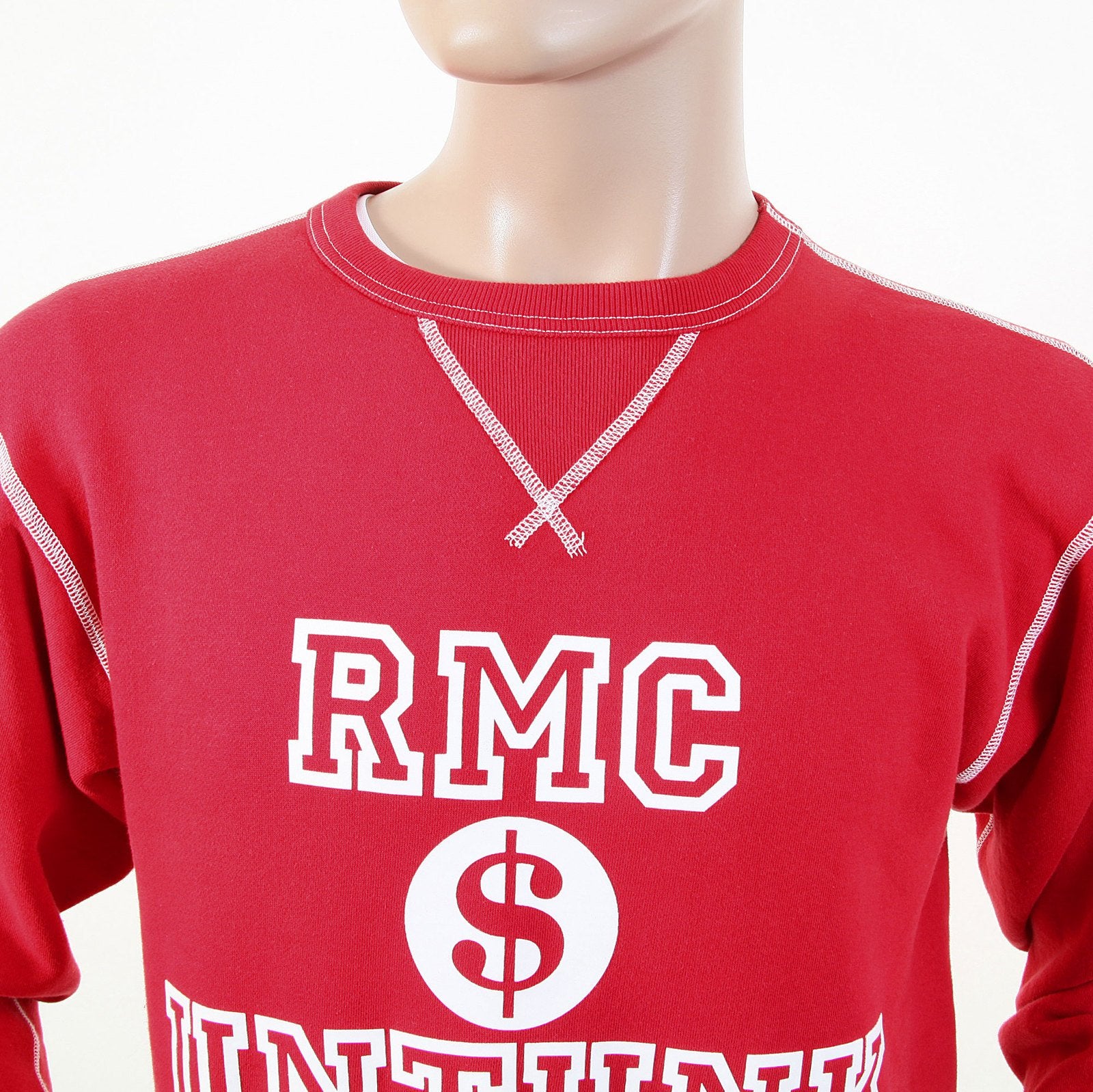 RMC MARTIN KSOHOH WASHED RED REGULAR FIT RWH141263 CREWNECK DOLLAR UNTUNK SWEATSHIRT FOR MEN REDM1033