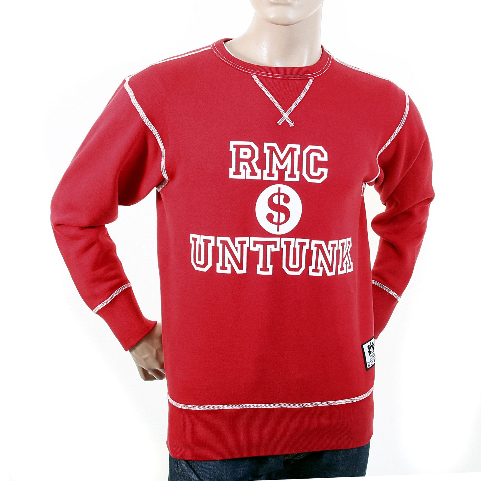 RMC MARTIN KSOHOH WASHED RED REGULAR FIT RWH141263 CREWNECK DOLLAR UNTUNK SWEATSHIRT FOR MEN REDM1033