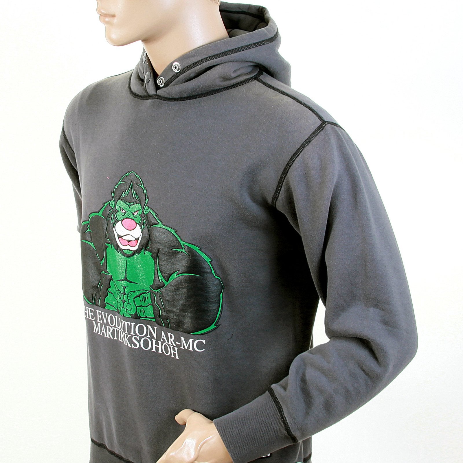 RMC MARTIN KSOHOH REGULAR FIT SLATE GREY RWC141262 APE RMC EVOLUTION HOODED SWEATSHIRT FOR MEN REDM0912