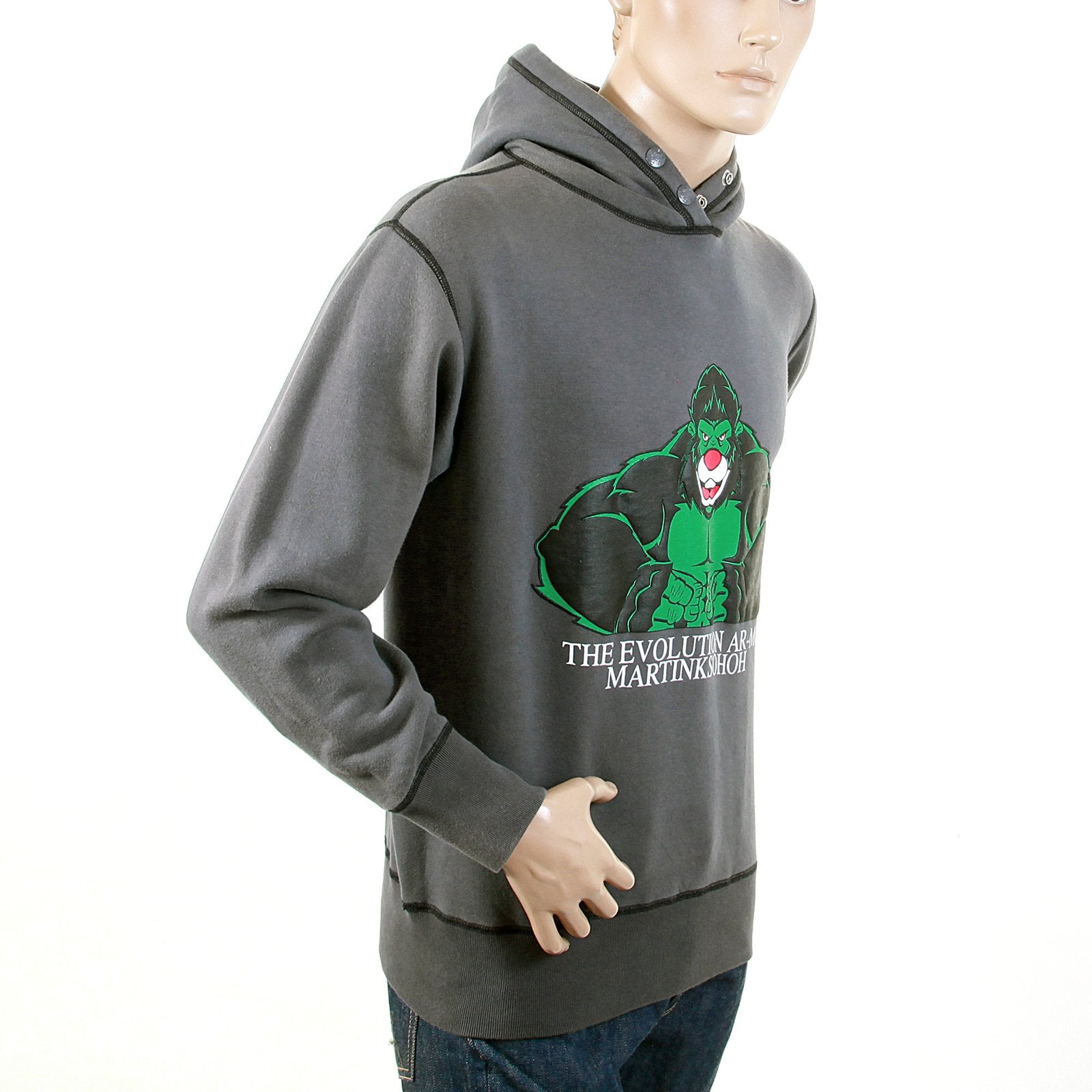 RMC MARTIN KSOHOH REGULAR FIT SLATE GREY RWC141262 APE RMC EVOLUTION HOODED SWEATSHIRT FOR MEN REDM0912