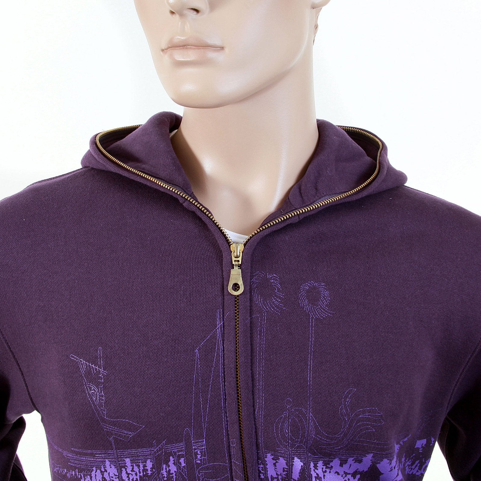 RMC MARTIN KSOHOH REGULAR FIT PURPLE RJK141162 TOYO STORY BRIDGE HOODED SWEATSHIRT FOR MEN REDM1068