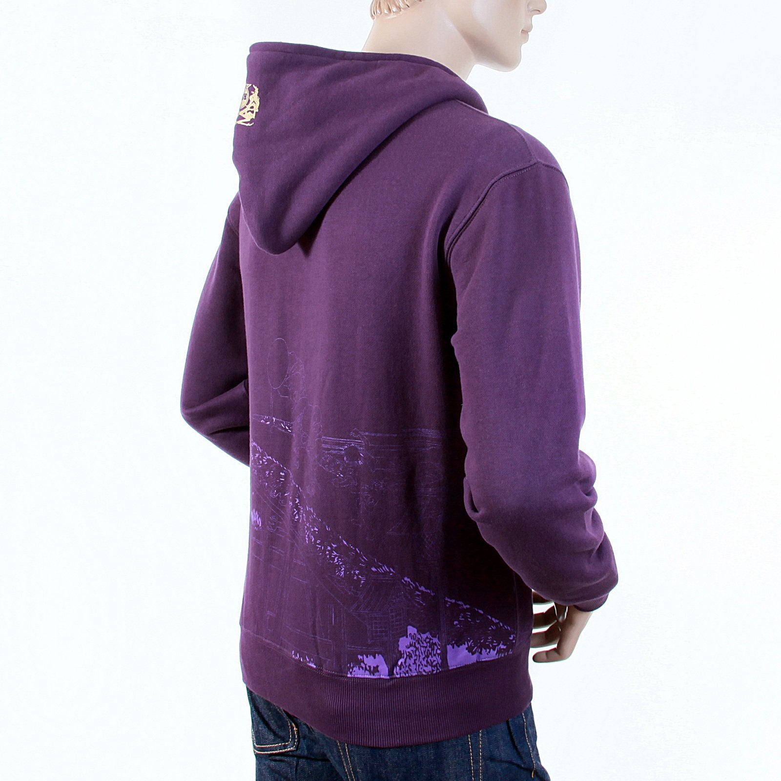 RMC MARTIN KSOHOH REGULAR FIT PURPLE RJK141162 TOYO STORY BRIDGE HOODED SWEATSHIRT FOR MEN REDM1068