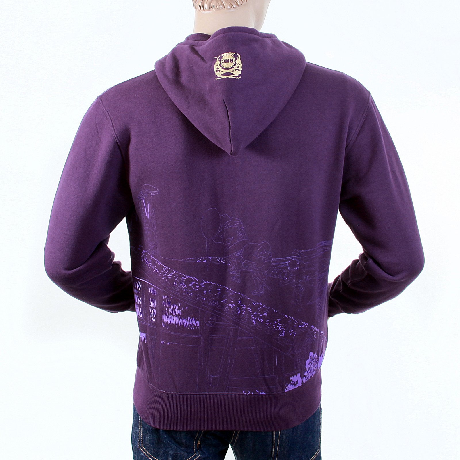 RMC MARTIN KSOHOH REGULAR FIT PURPLE RJK141162 TOYO STORY BRIDGE HOODED SWEATSHIRT FOR MEN REDM1068