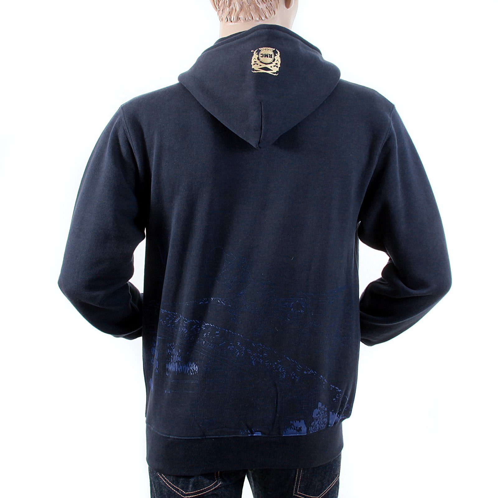 RMC MARTIN KSOHOH REGULAR FIT NAVY RJK141162 TOYO STORY BRIDGE HOODED SWEATSHIRT FOR MEN REDM1069