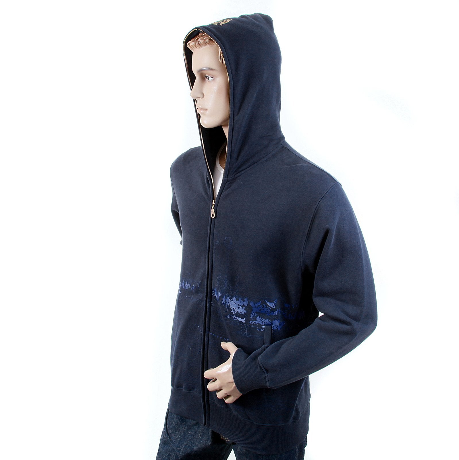 RMC MARTIN KSOHOH REGULAR FIT NAVY RJK141162 TOYO STORY BRIDGE HOODED SWEATSHIRT FOR MEN REDM1069