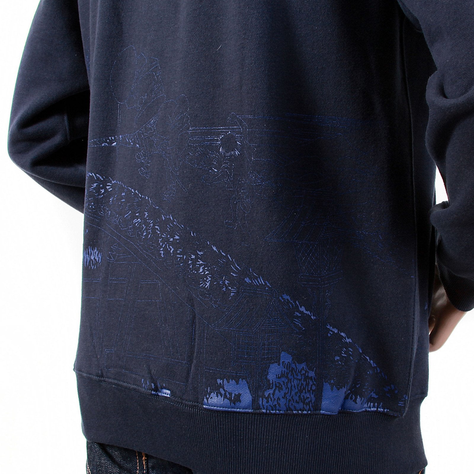 RMC MARTIN KSOHOH REGULAR FIT NAVY RJK141162 TOYO STORY BRIDGE HOODED SWEATSHIRT FOR MEN REDM1069