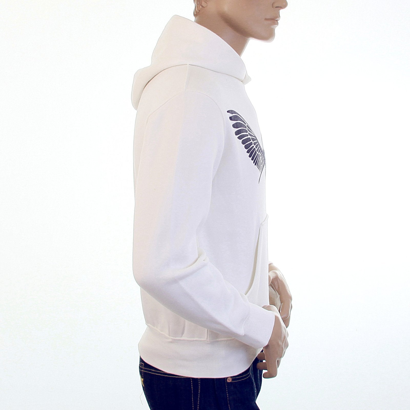 RMC MARTIN KSOHOH LARGE FITTING FREEDOM CRANE RWC141264 WHITE HOODED SWEATSHIRT WITH NAVY CRANE PRINT REDM1026