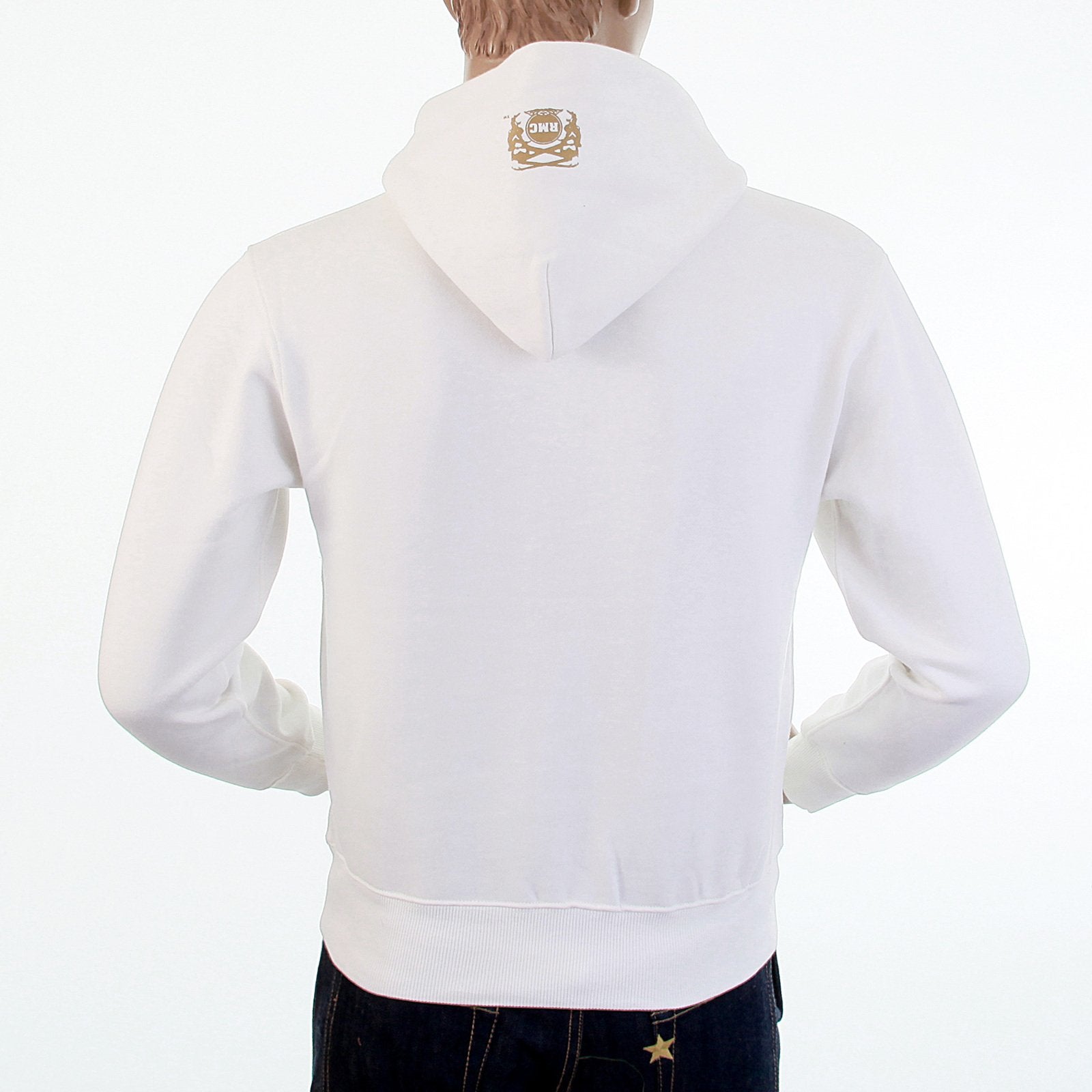 RMC MARTIN KSOHOH LARGE FITTING FREEDOM CRANE RWC141264 WHITE HOODED SWEATSHIRT WITH NAVY CRANE PRINT REDM1026