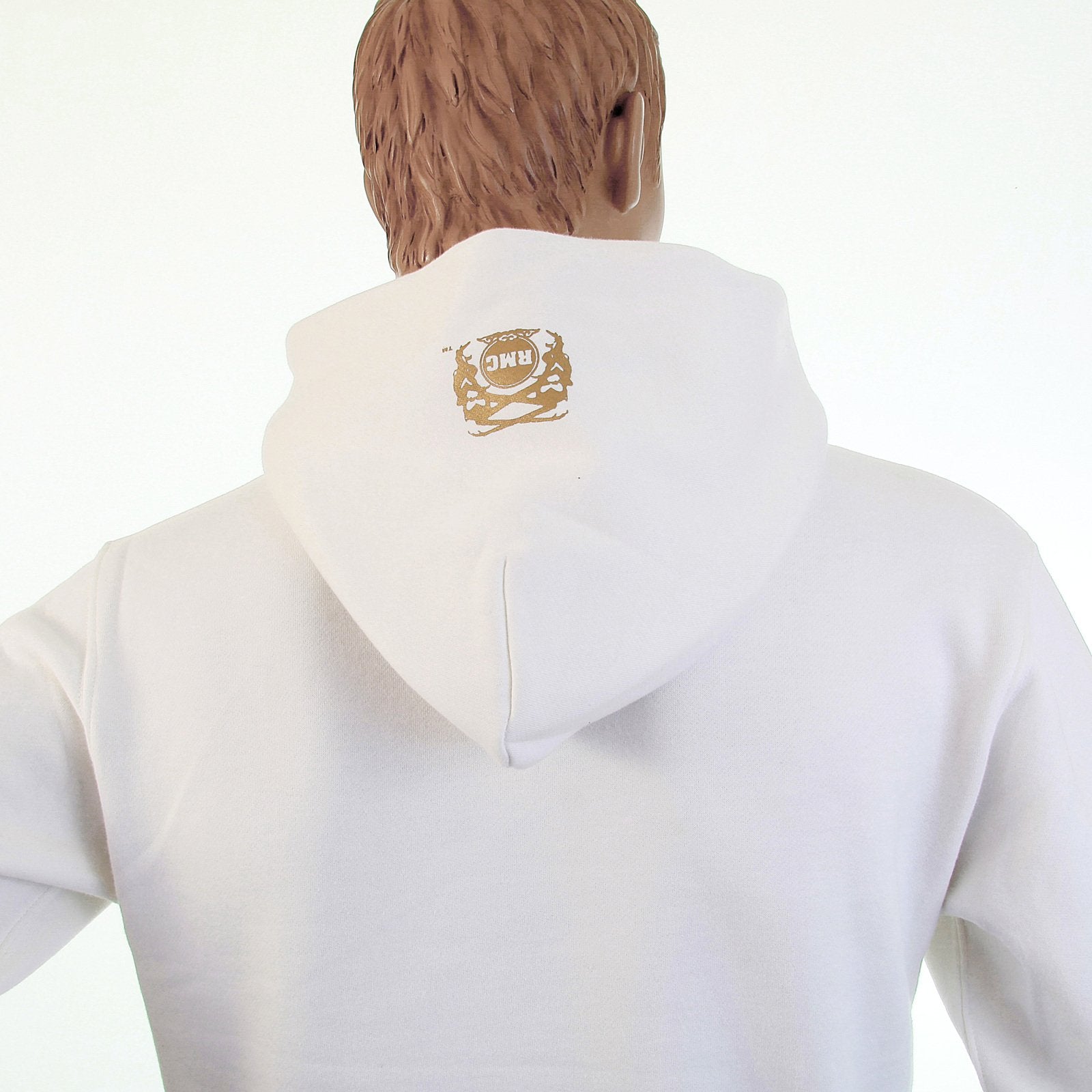 RMC MARTIN KSOHOH LARGE FITTING FREEDOM CRANE RWC141264 WHITE HOODED SWEATSHIRT WITH NAVY CRANE PRINT REDM1026