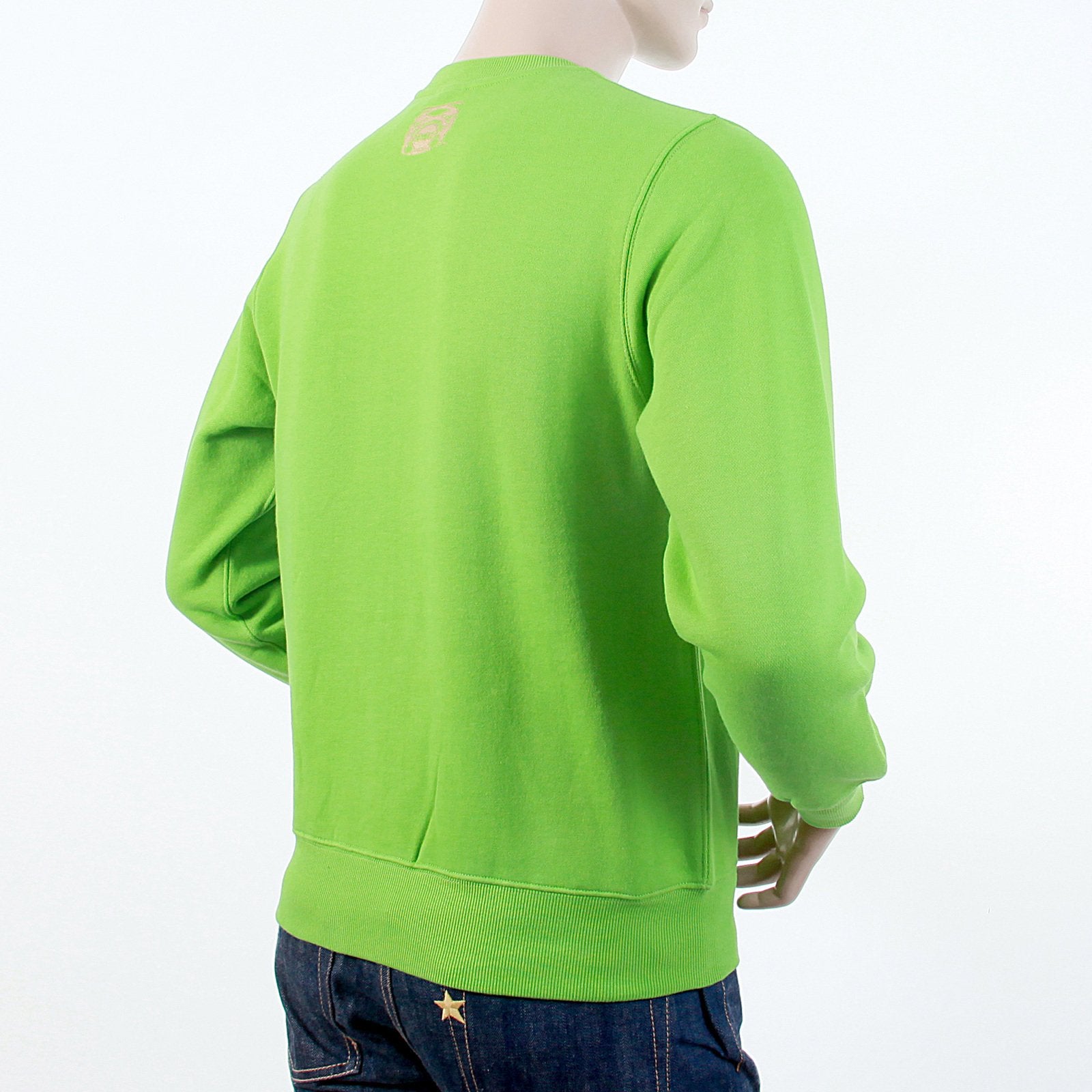 RMC JEANS MENS FREEDOM CRANE RWC141262 CREW NECK LARGE FIT COTTON LIME GREEN SWEATSHIRT REDM1032
