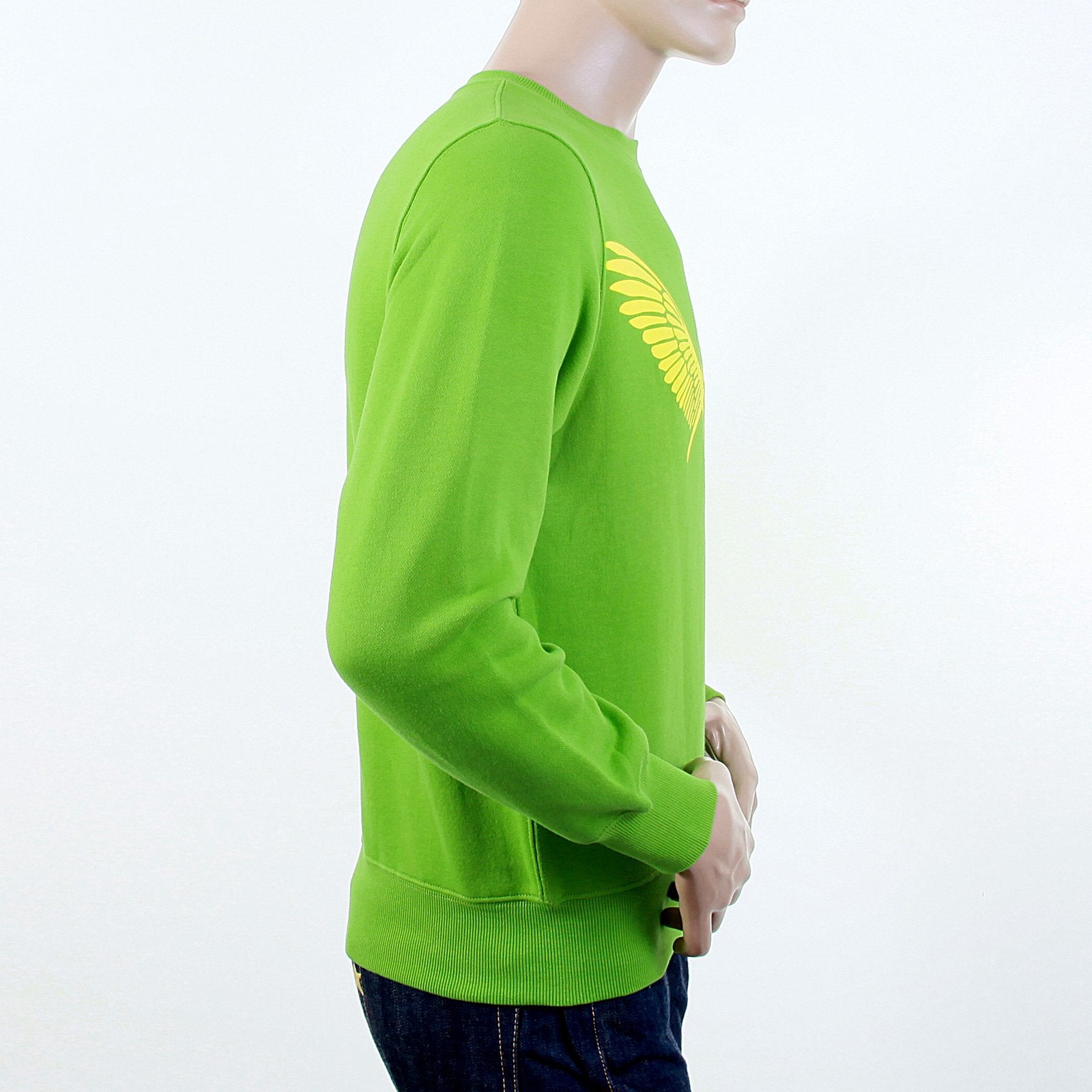 RMC JEANS MENS FREEDOM CRANE RWC141262 CREW NECK LARGE FIT COTTON LIME GREEN SWEATSHIRT REDM1032