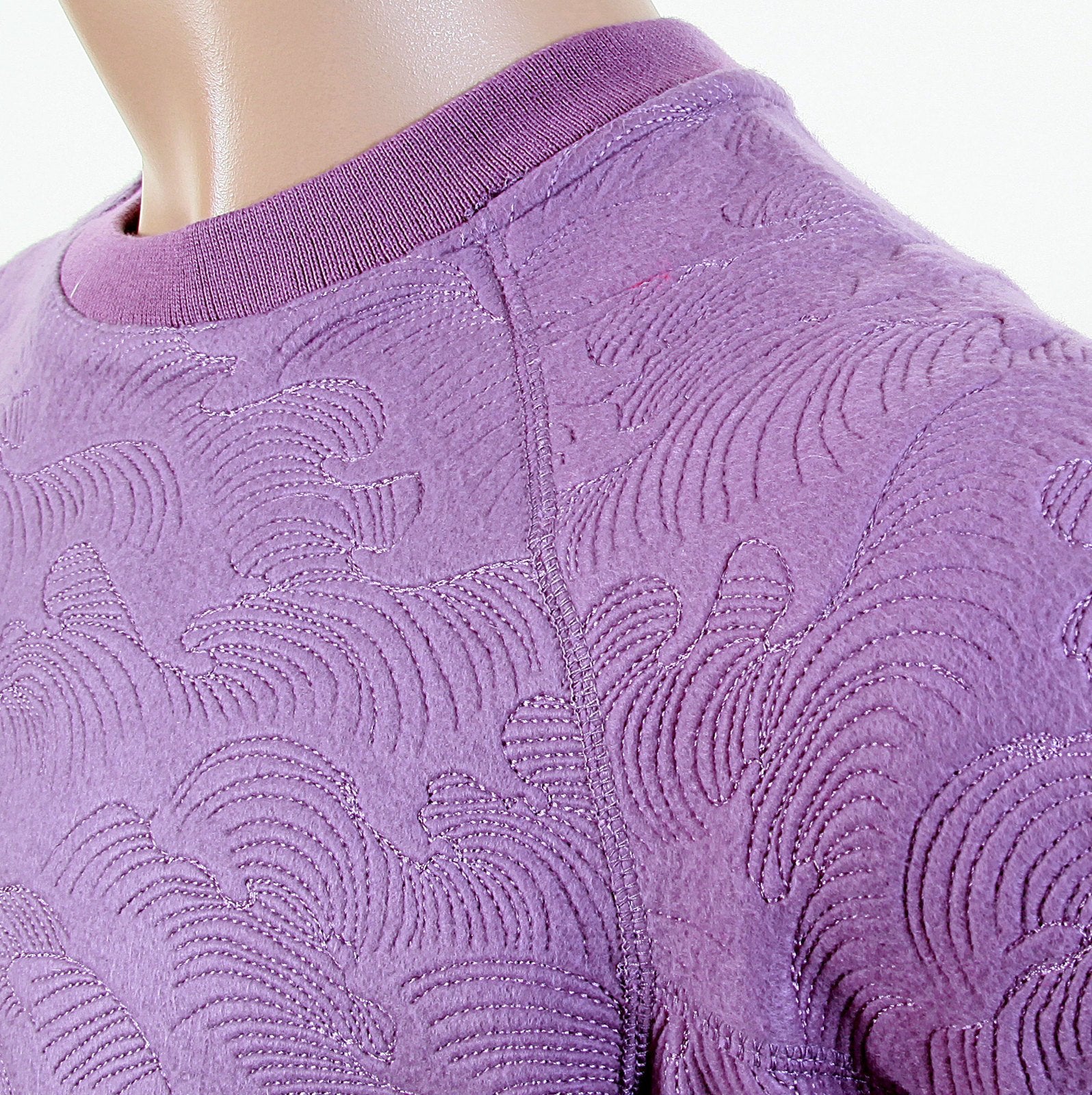 RMC JEANS R6WHTSUNAMIE MENS LARGE FITTING CREW NECK TSUNAMI WAVE LILAC COTTON SWEATSHIRT REDM1056